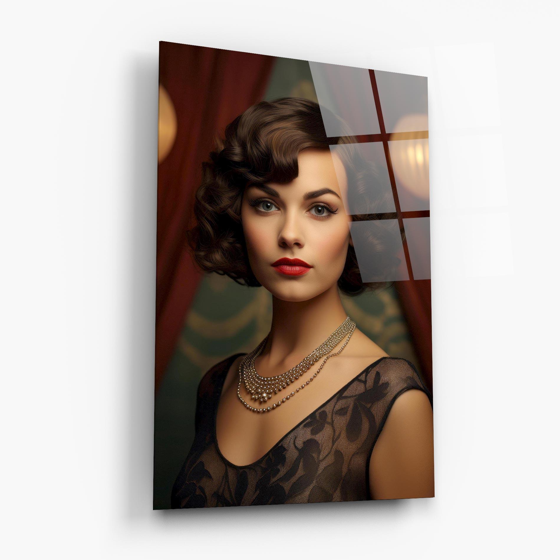 Glasbild Elegant Vintage Woman mockup 6