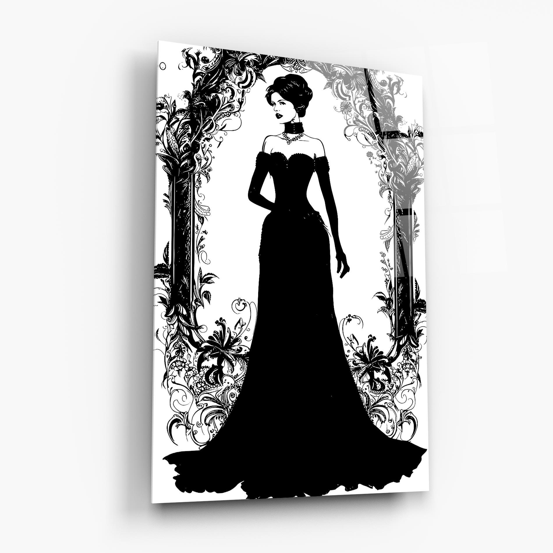 Glasbild Long Vintage Dress mockup 6