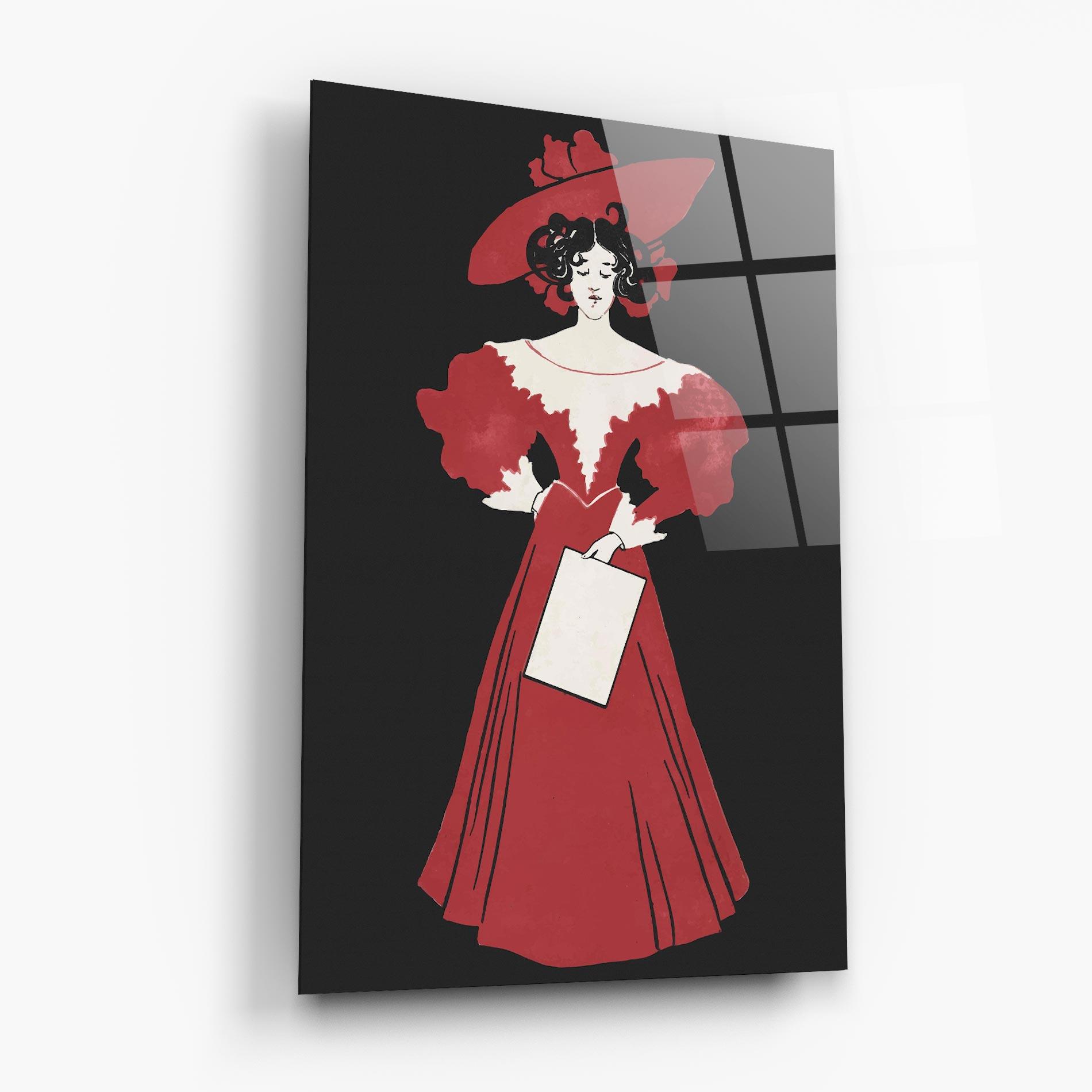 Glasbild Old Red Dress mockup 6