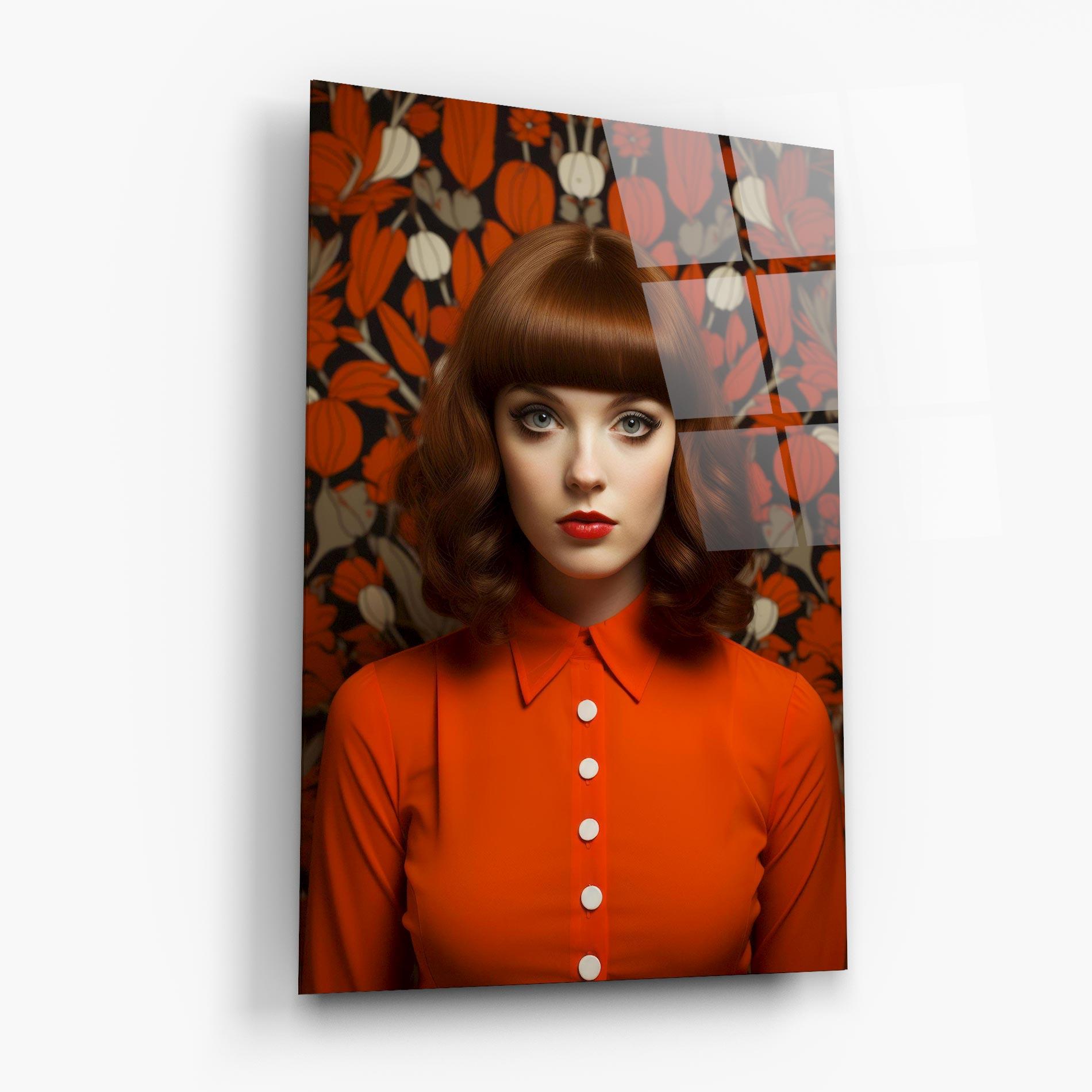 Glasbild Orange Blouse Woman mockup 6