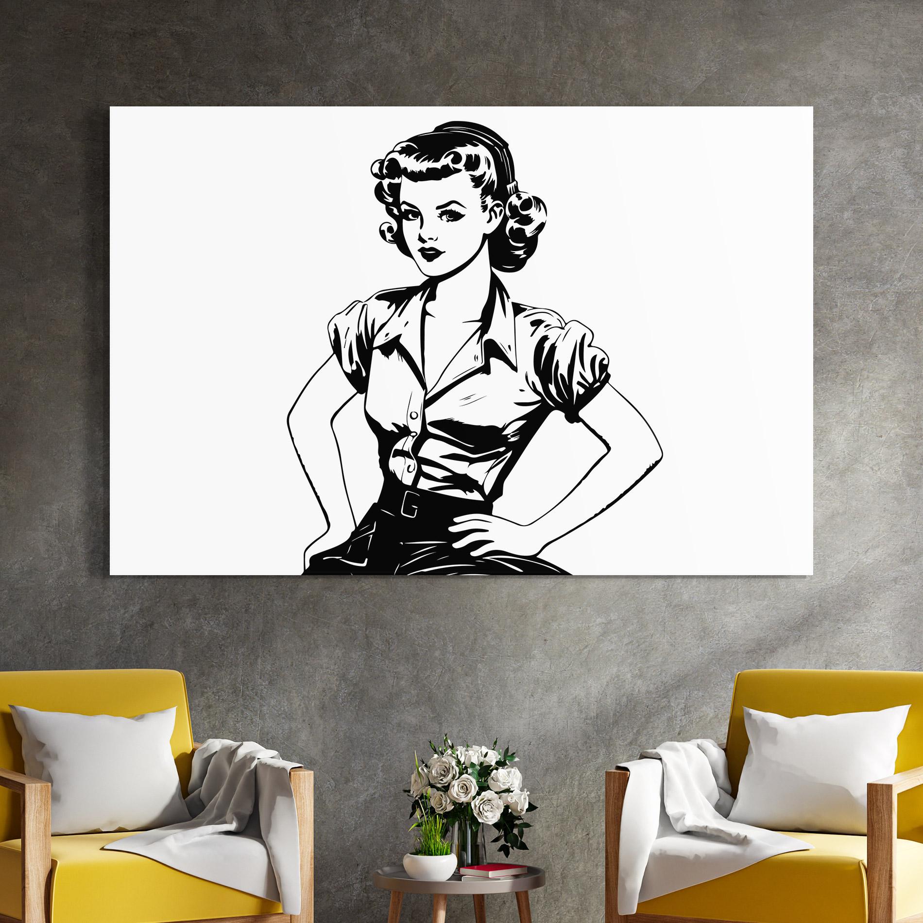 Glasbild Pretty Shilouette Girl mockup 4