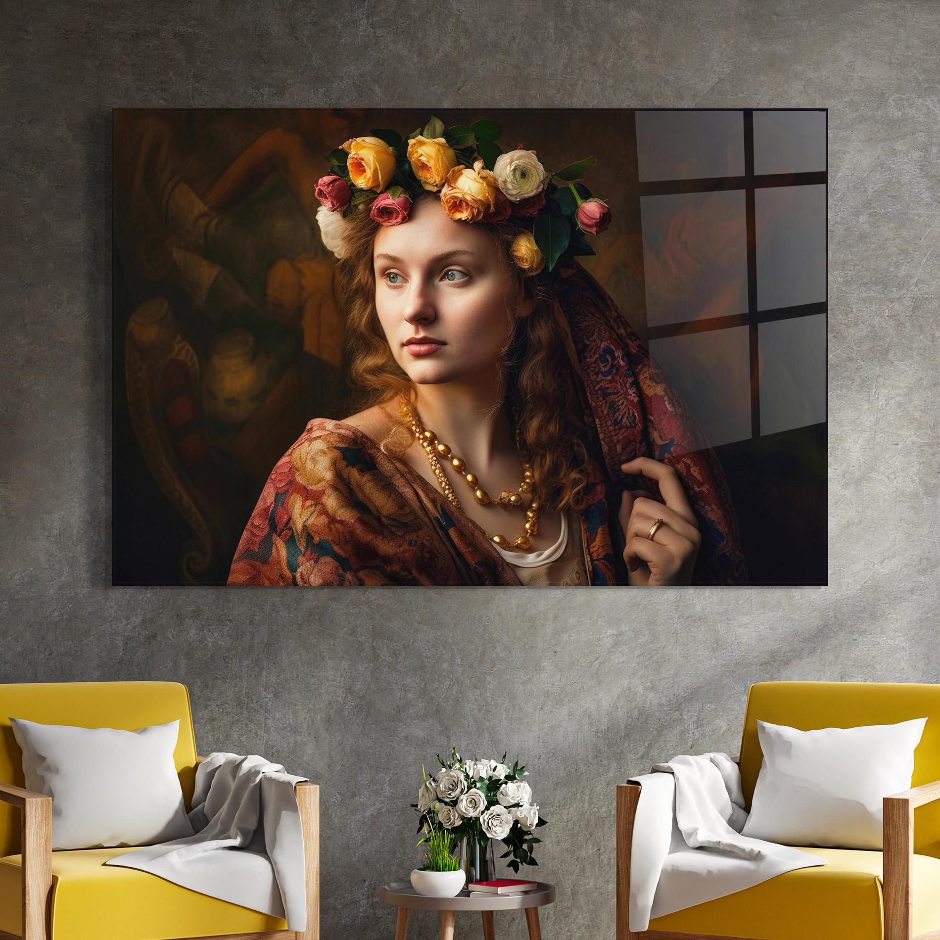 Glasbild Renaissance Woman mockup 4