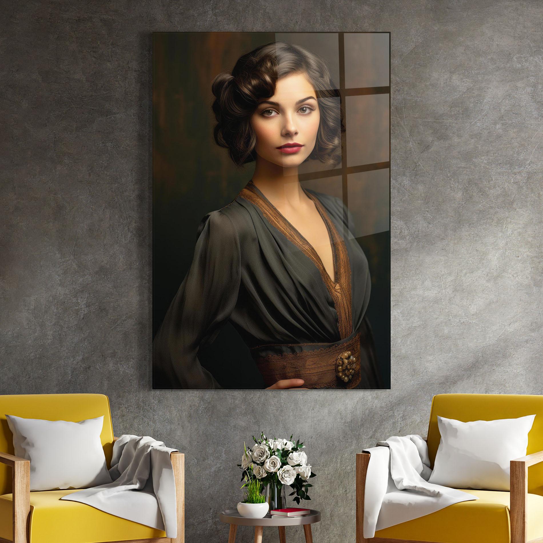 Glasbild Black Vintage Dress mockup 4