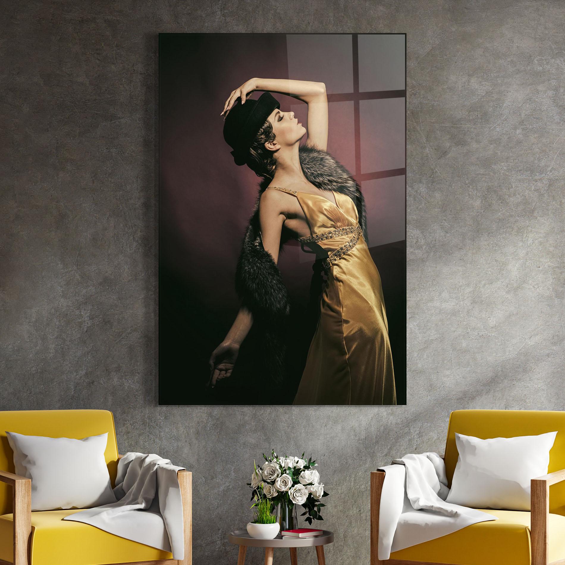 Glasbild Dancing Vintage Clothes mockup 4