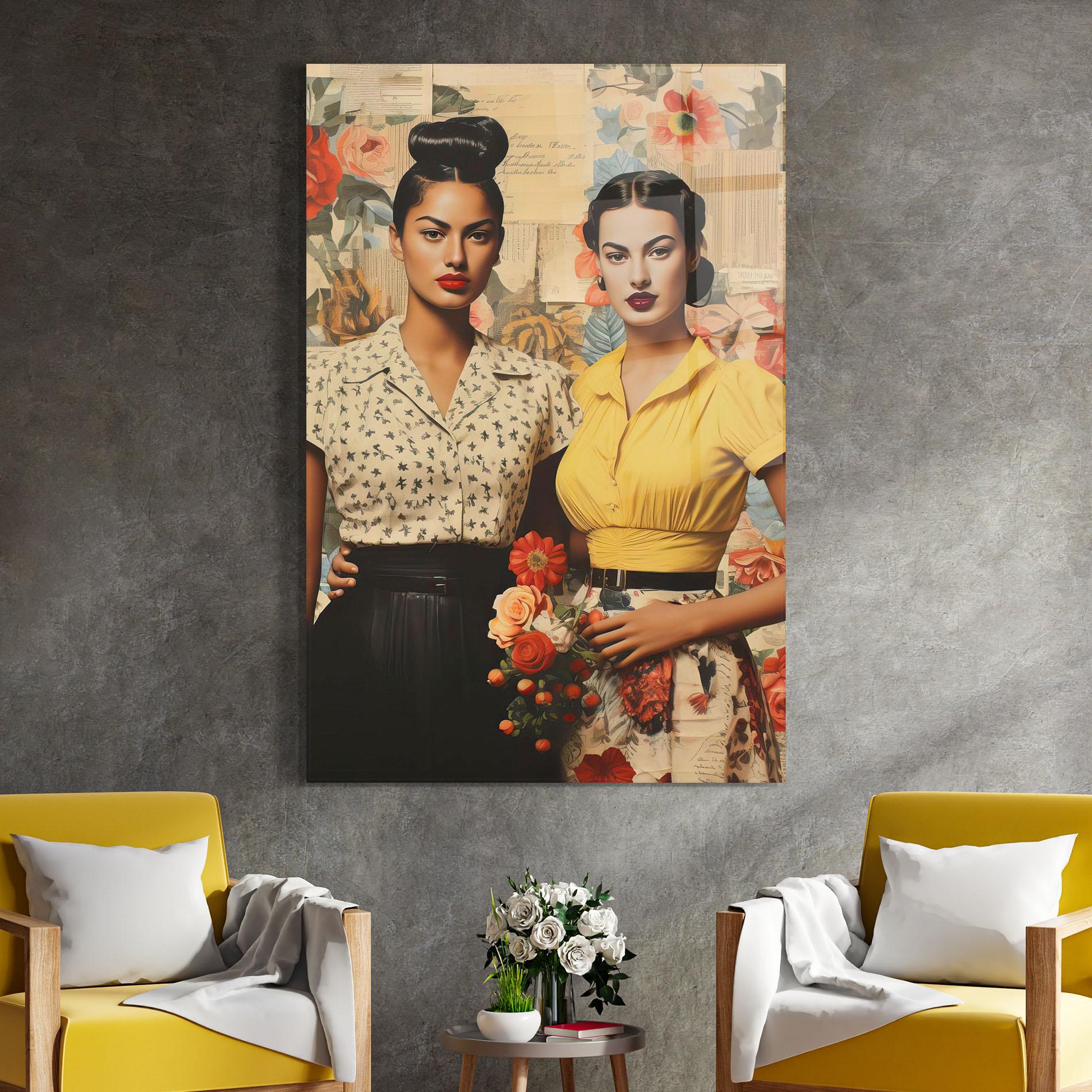 Glasbild Friendship Vintage Power mockup 4