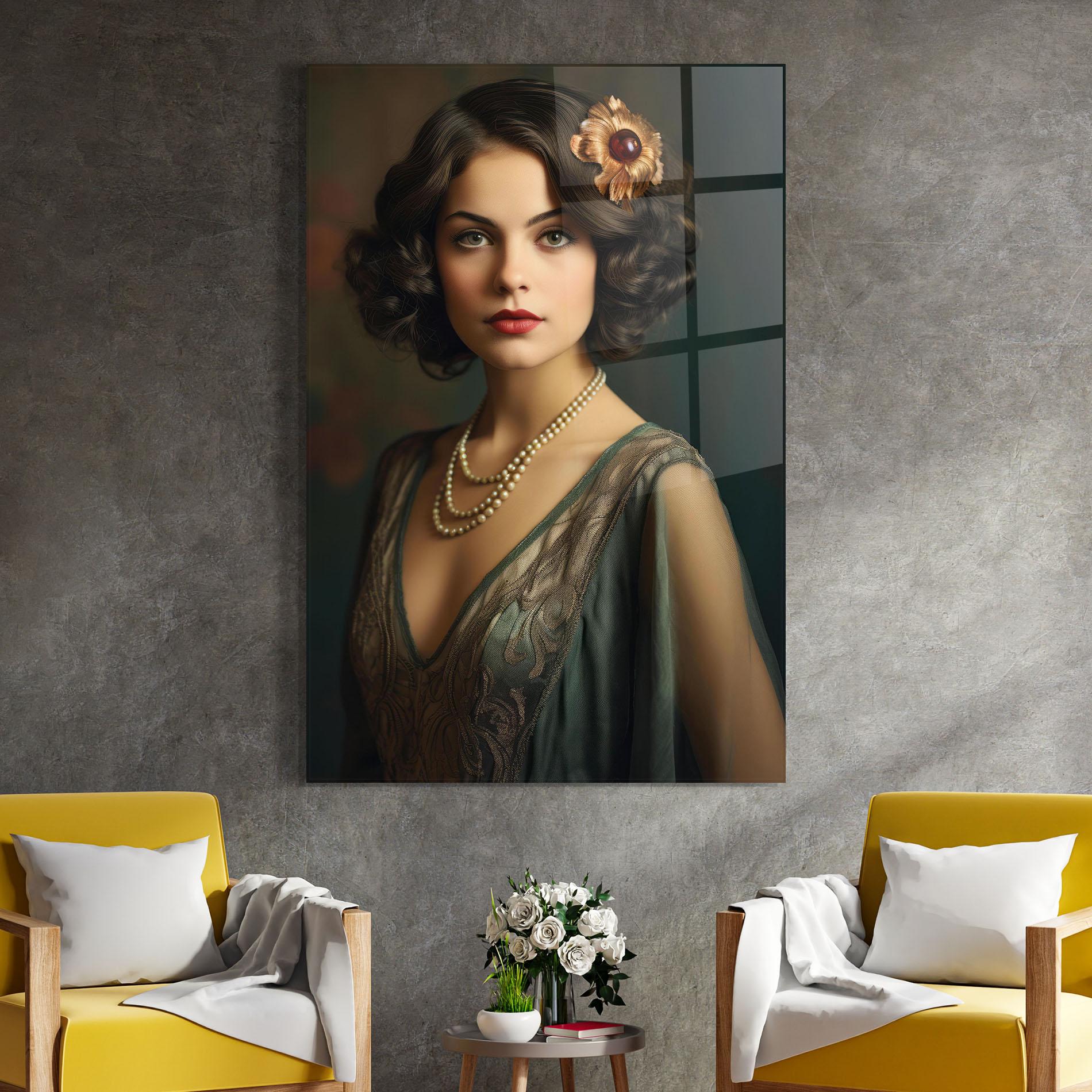 Glasbild Green Vintage Blouse mockup 4