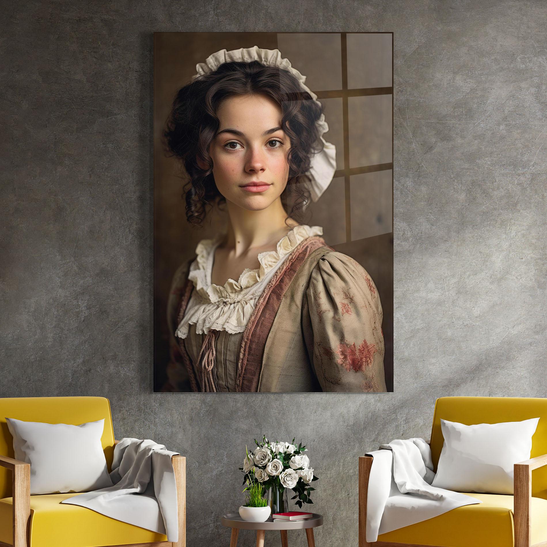 Glasbild Light Green Dress mockup 4