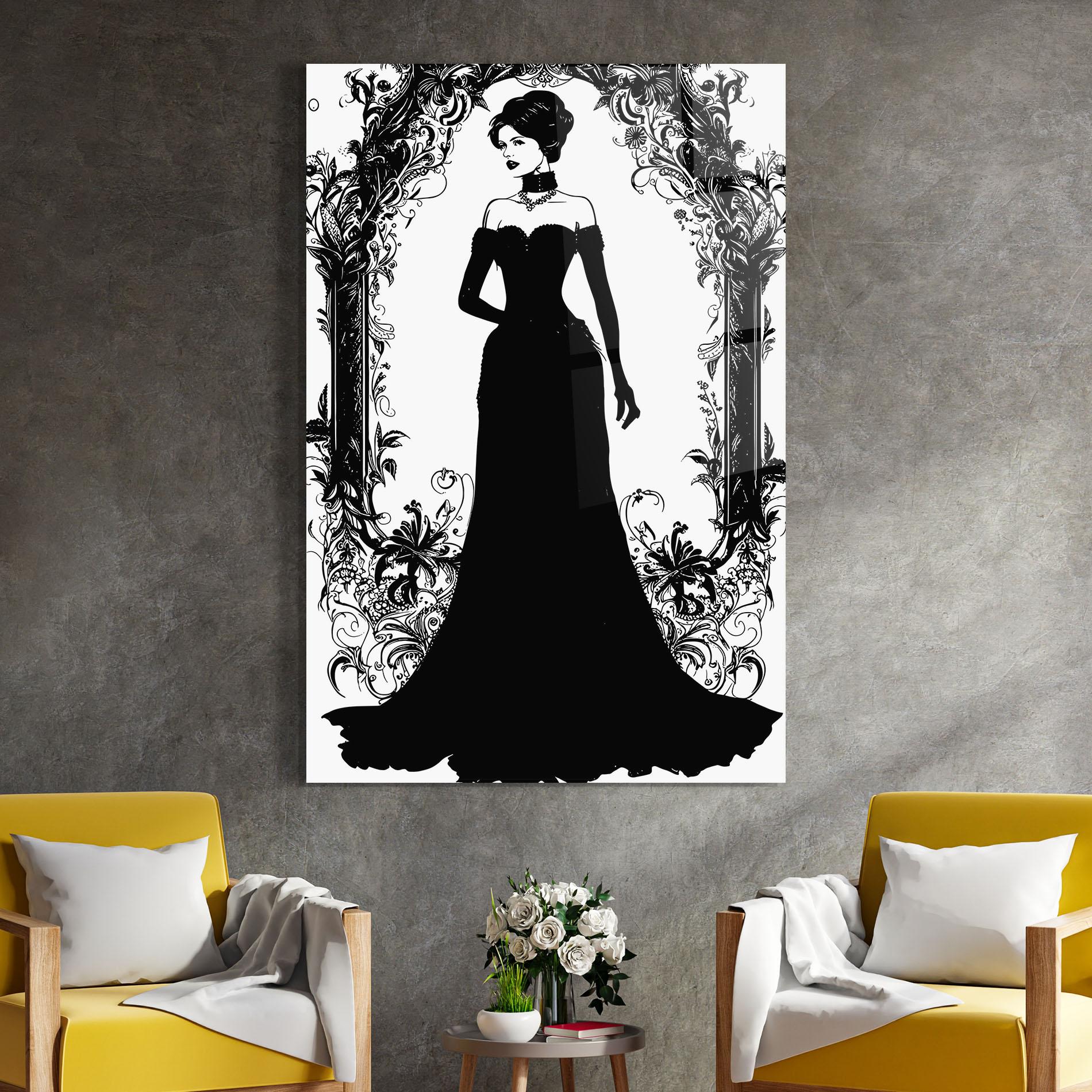 Glasbild Long Vintage Dress mockup 4