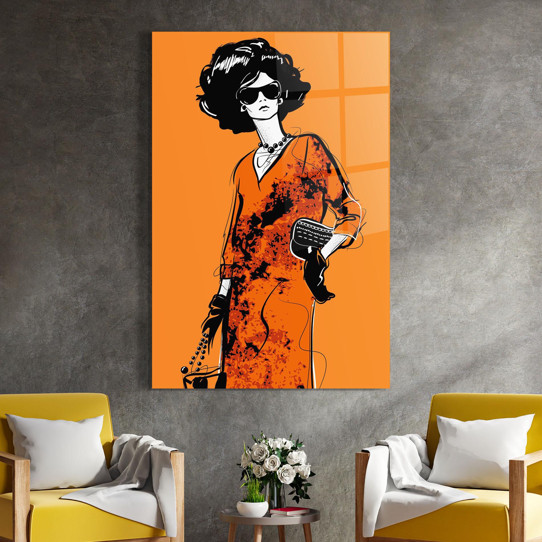 Glasbild Old Orange Dress mockup 4
