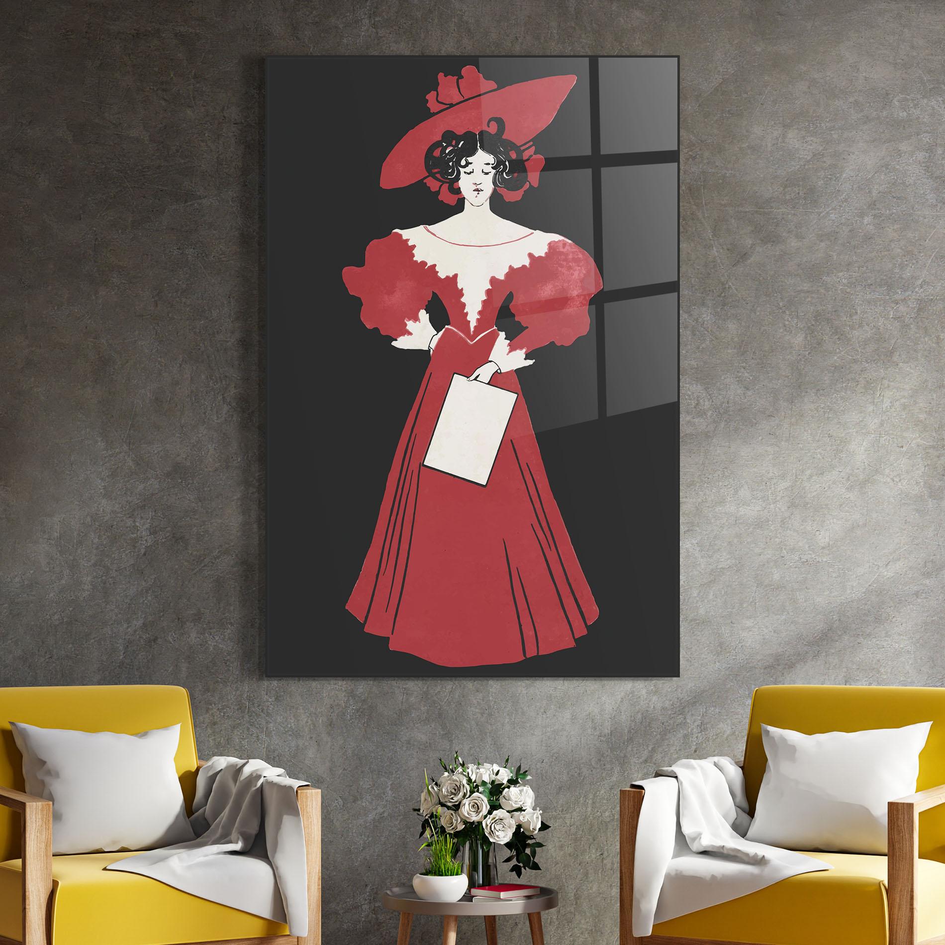 Glasbild Old Red Dress mockup 4