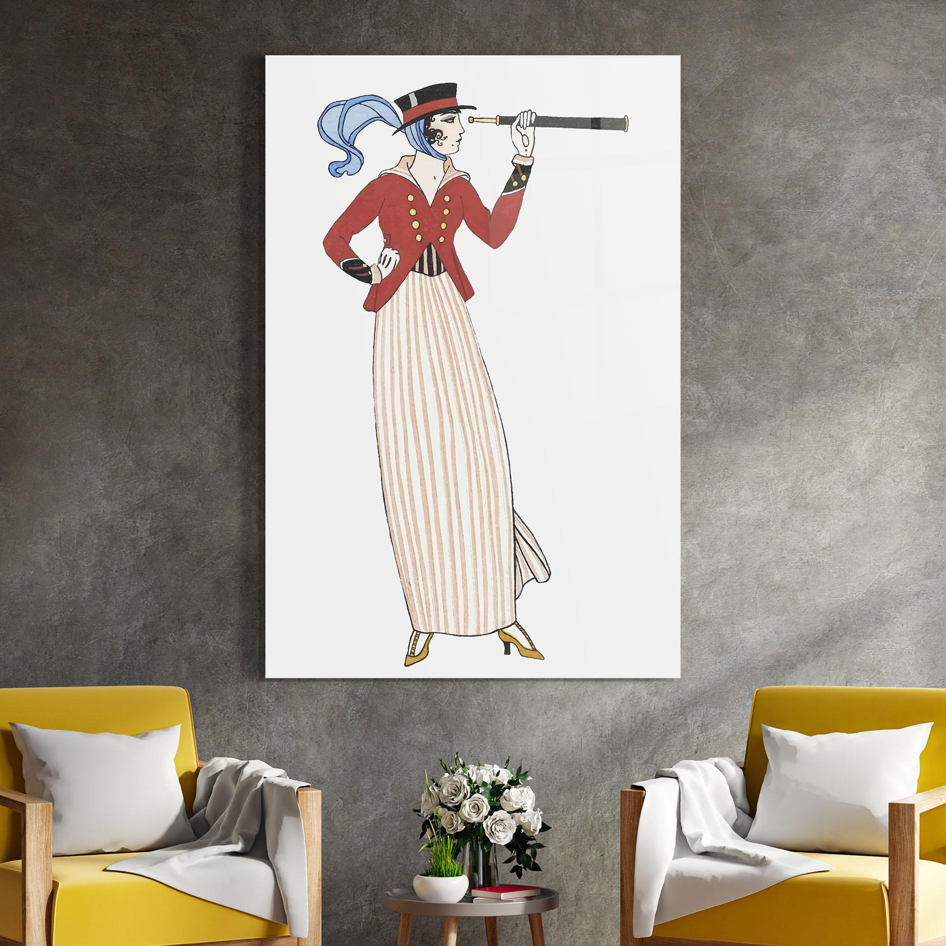 Glasbild Old Vintage Drawing mockup 4