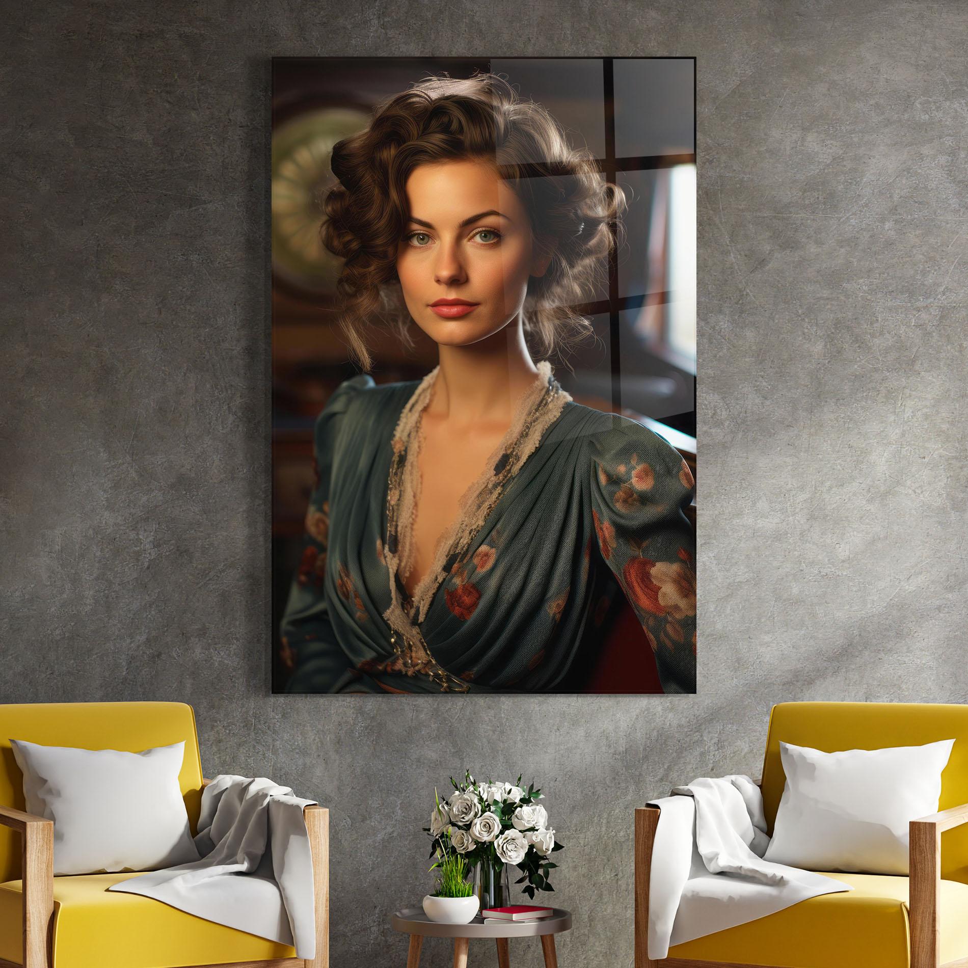 Glasbild Pink Flowers Dress mockup 4