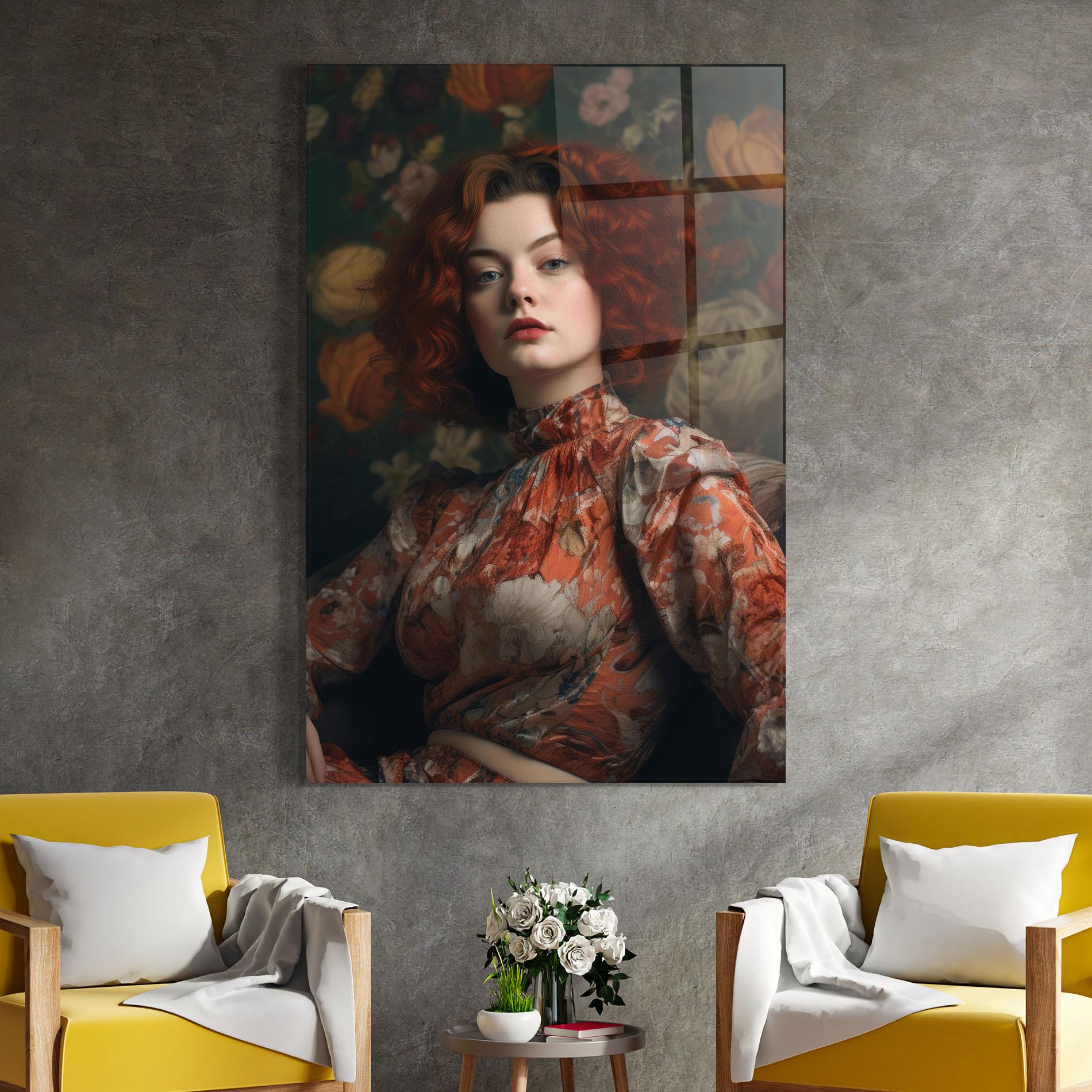 Glasbild Red Vintage Hair mockup 4