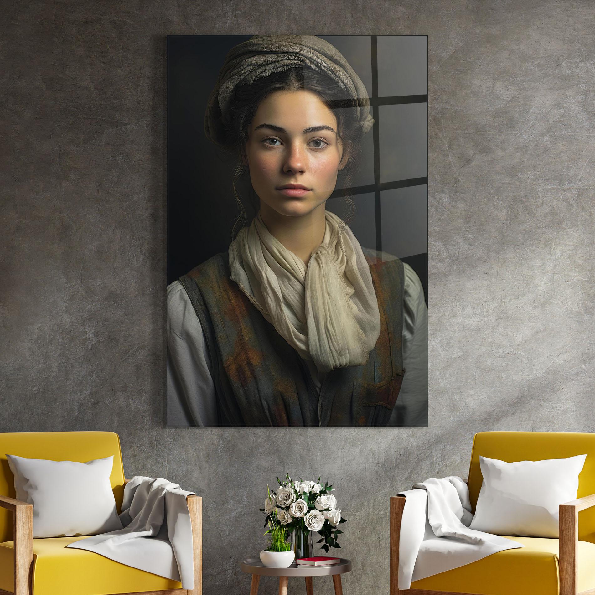 Glasbild Vintage Pink Lips mockup 4