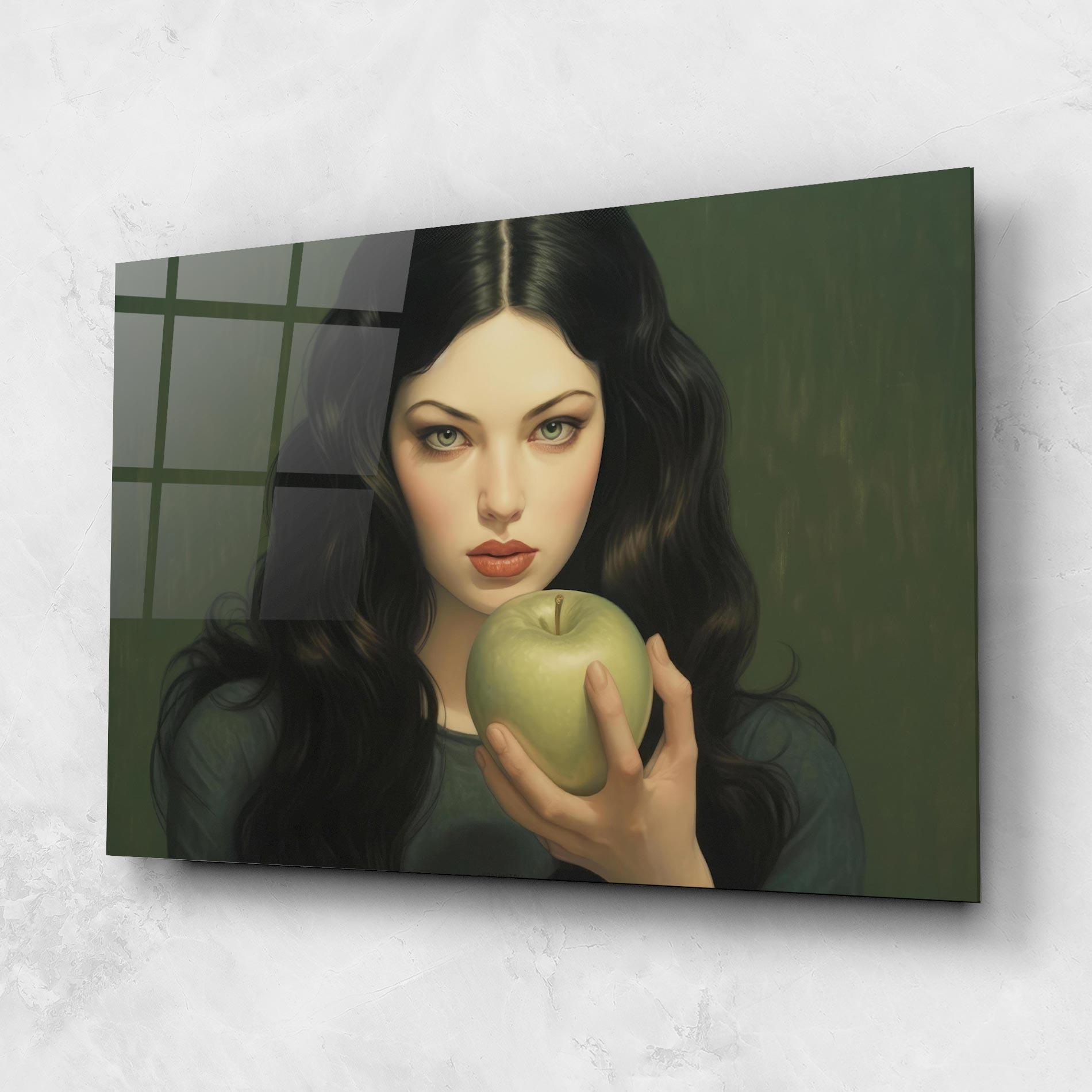 Glasbild Green Apple Painting mockup 1