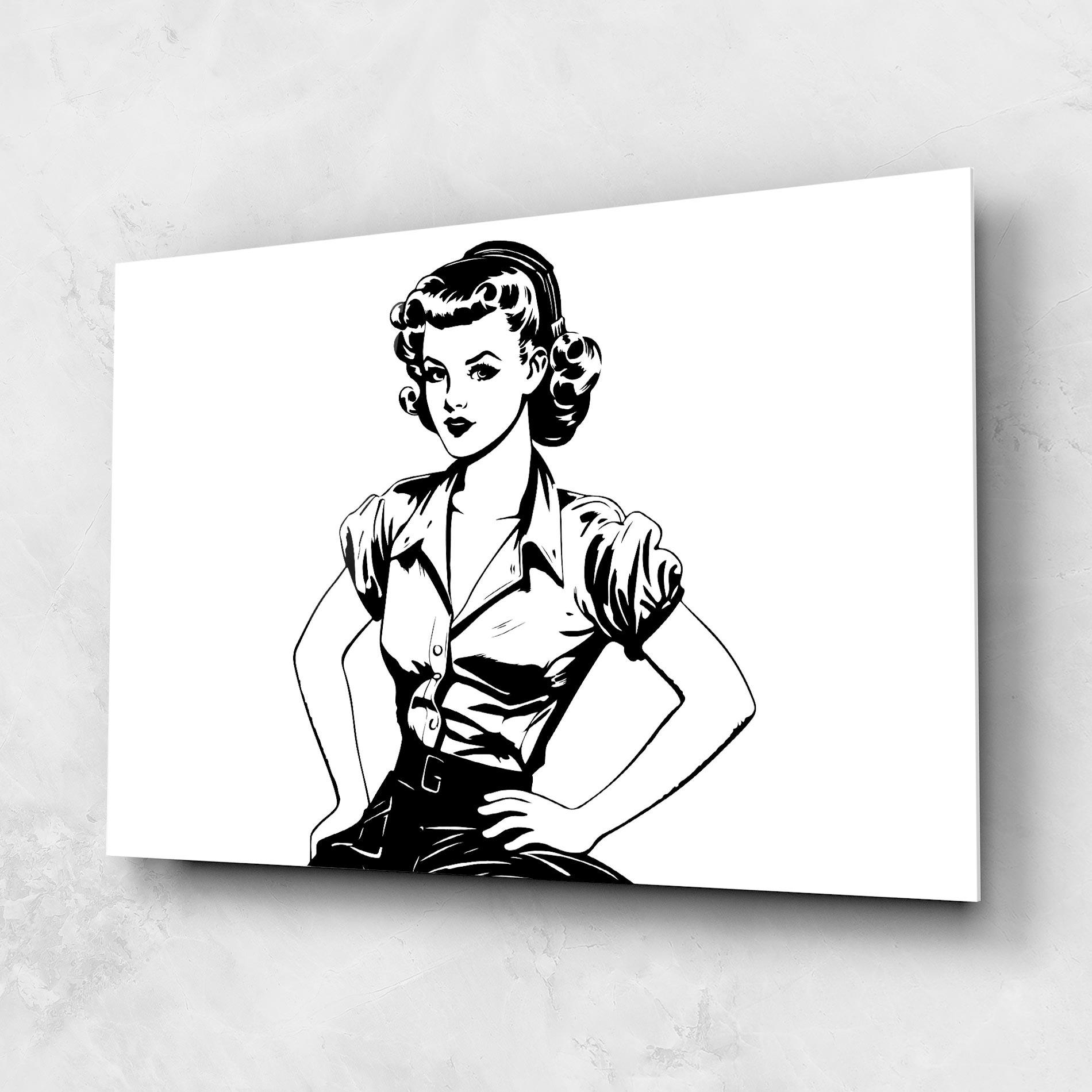 Glasbild Pretty Shilouette Girl mockup 1