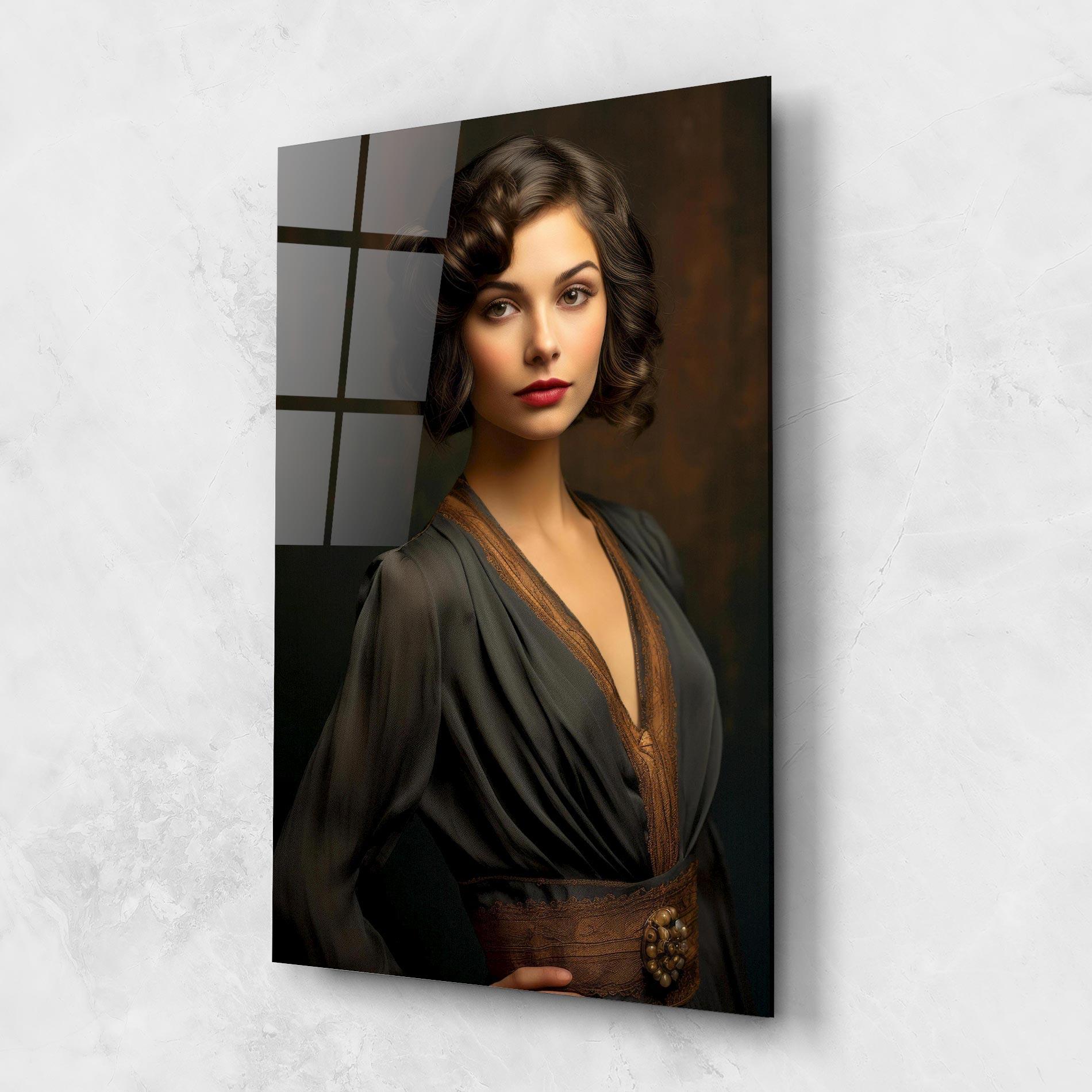 Glasbild Black Vintage Dress mockup 1