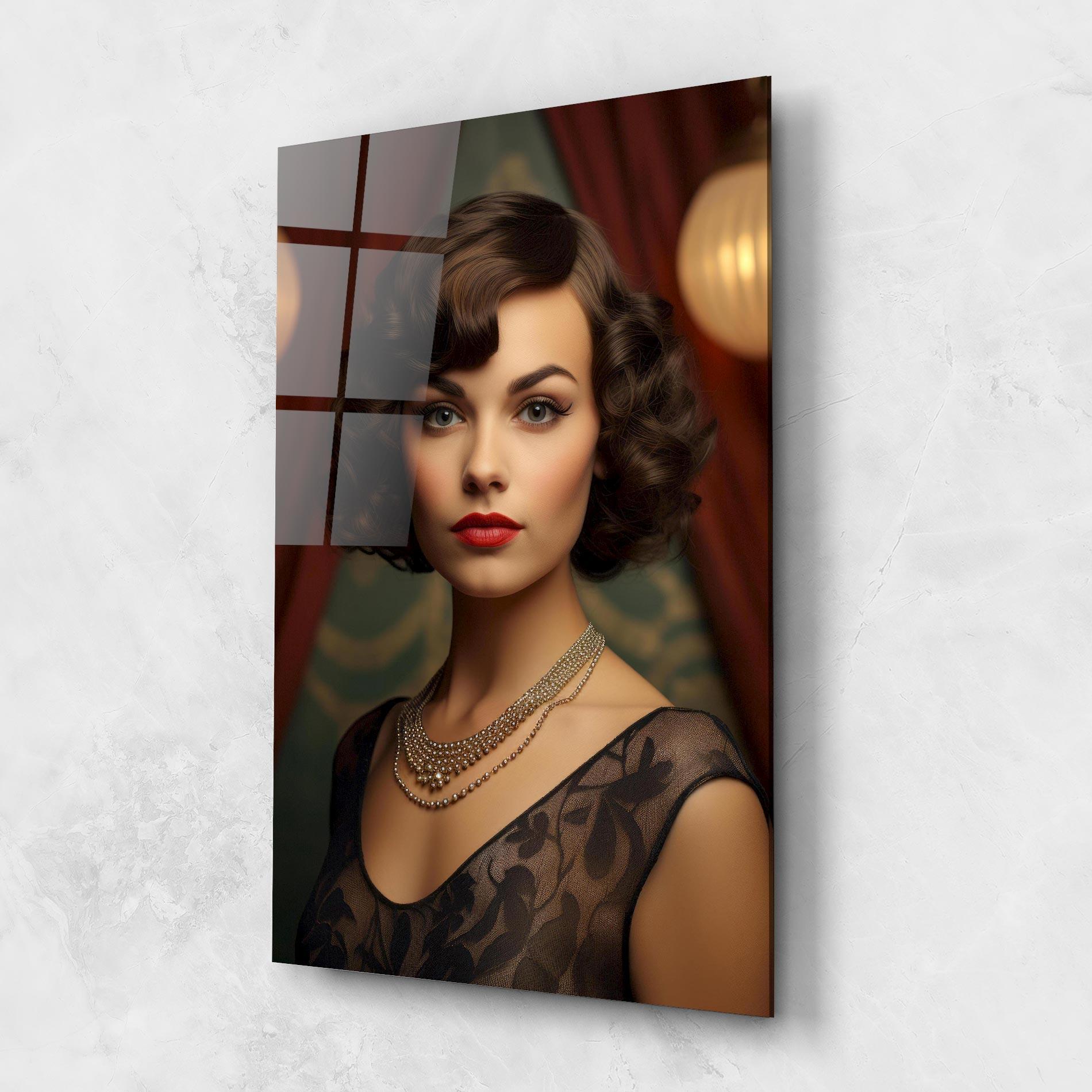 Glasbild Elegant Vintage Woman mockup 1