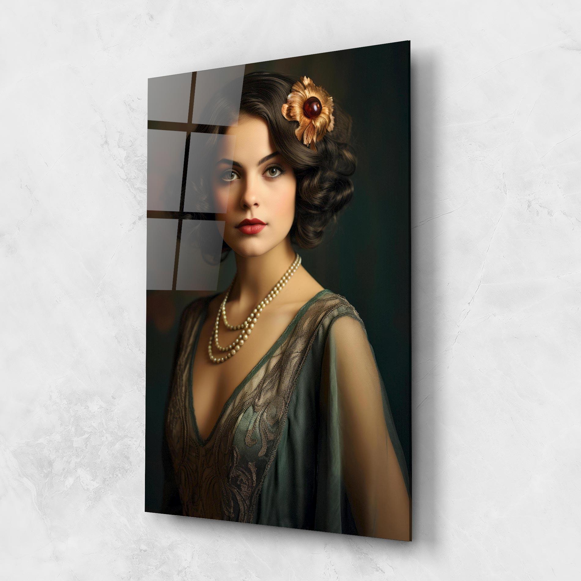 Glasbild Green Vintage Blouse mockup 1