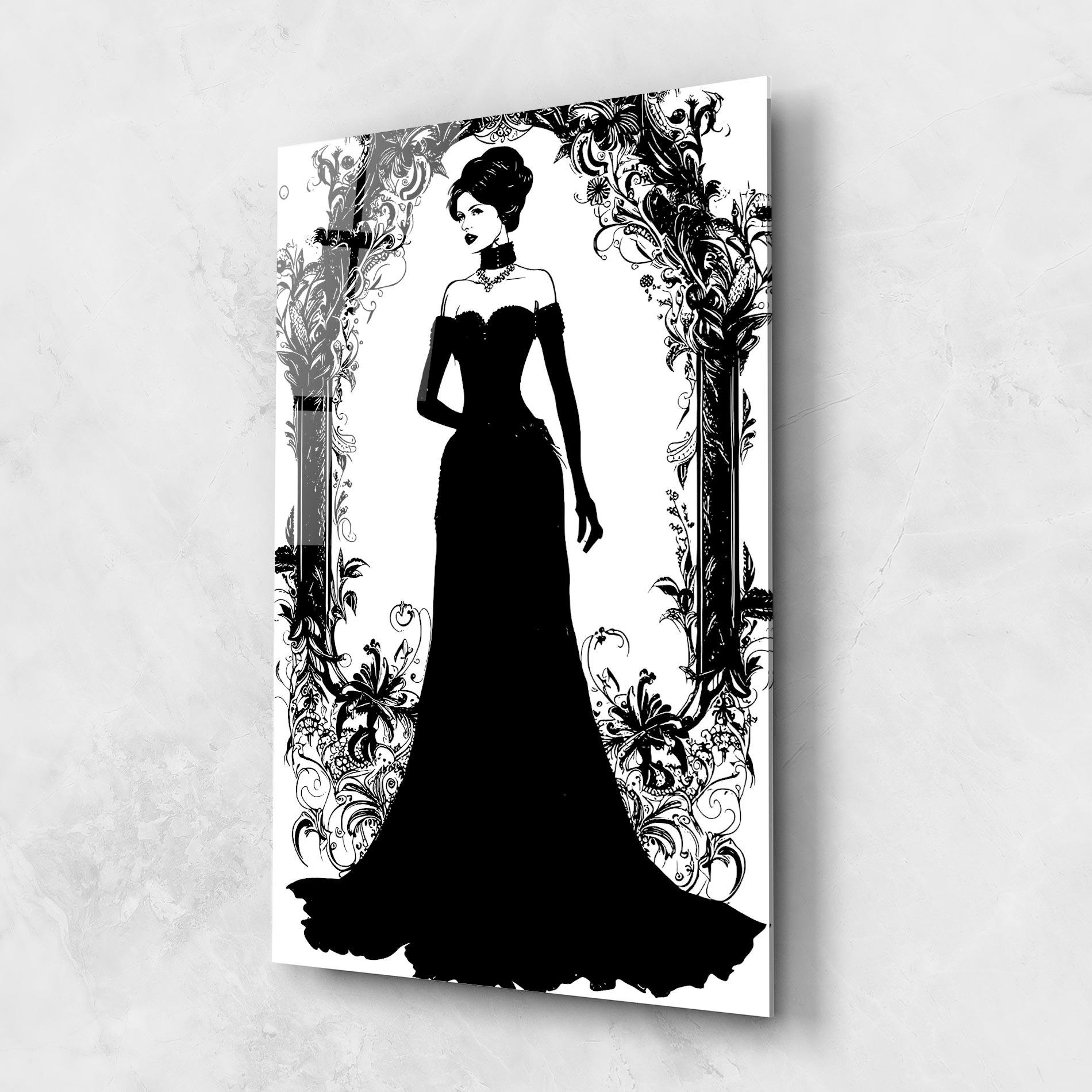 Glasbild Long Vintage Dress mockup 1