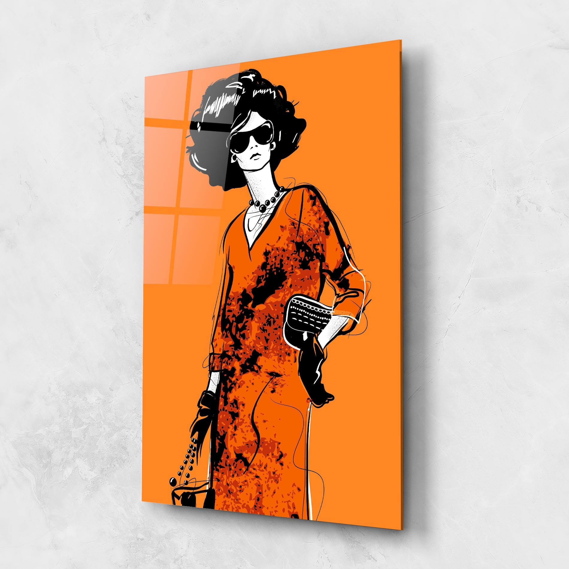 Glasbild Old Orange Dress mockup 1