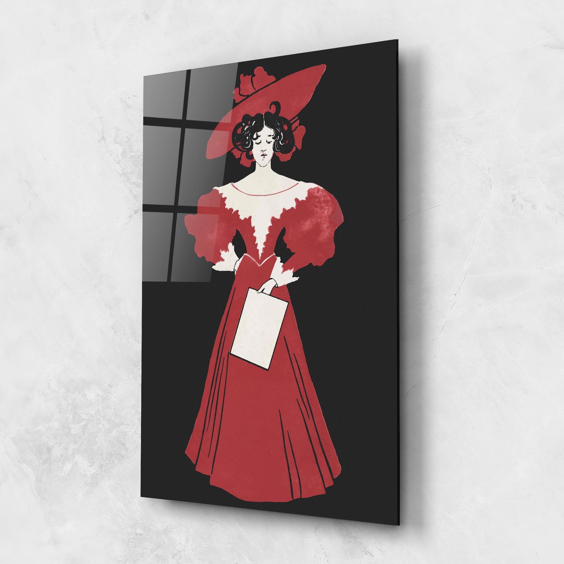 Glasbild Old Red Dress mockup 1