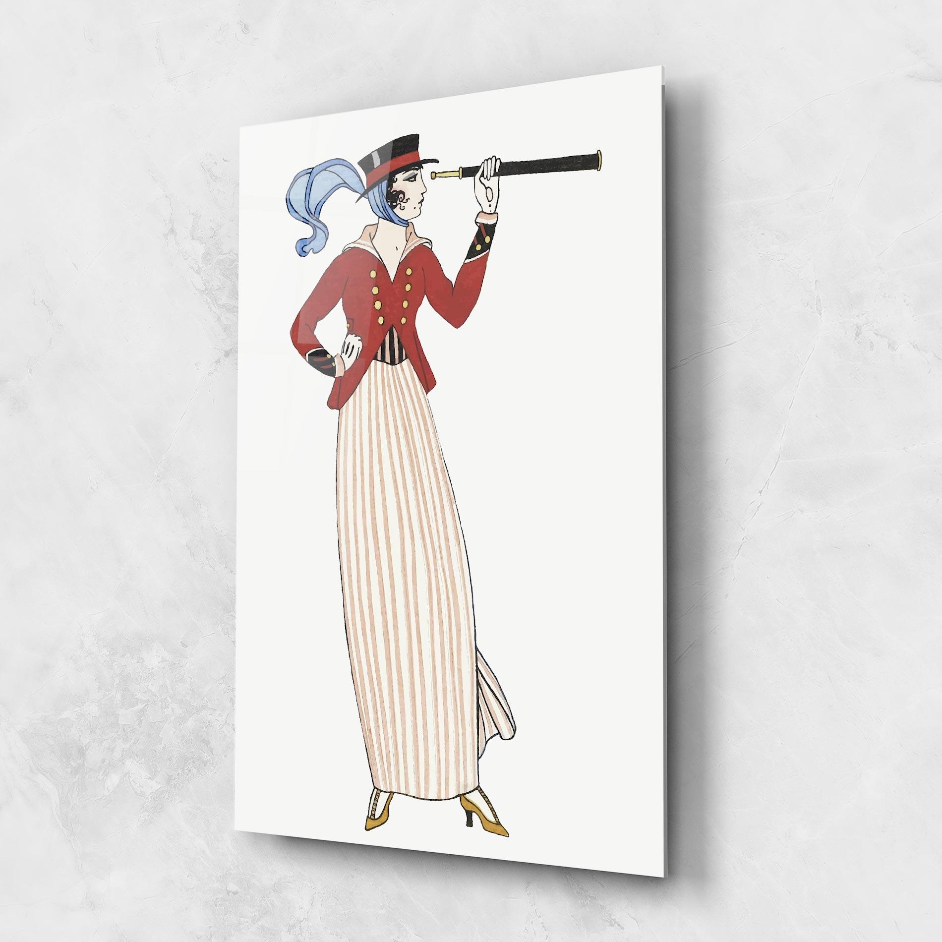 Glasbild Old Vintage Drawing mockup 1