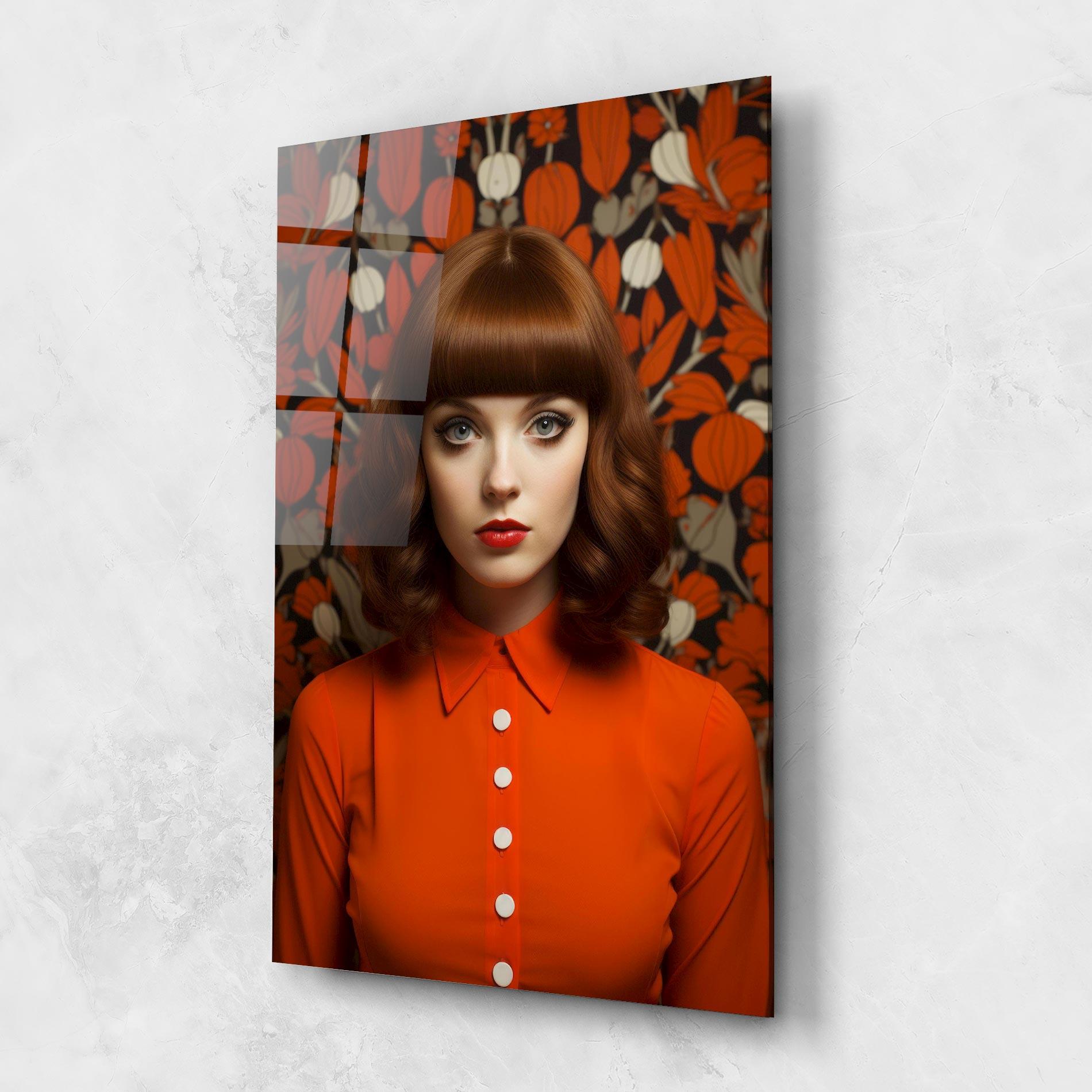 Glasbild Orange Blouse Woman mockup 1
