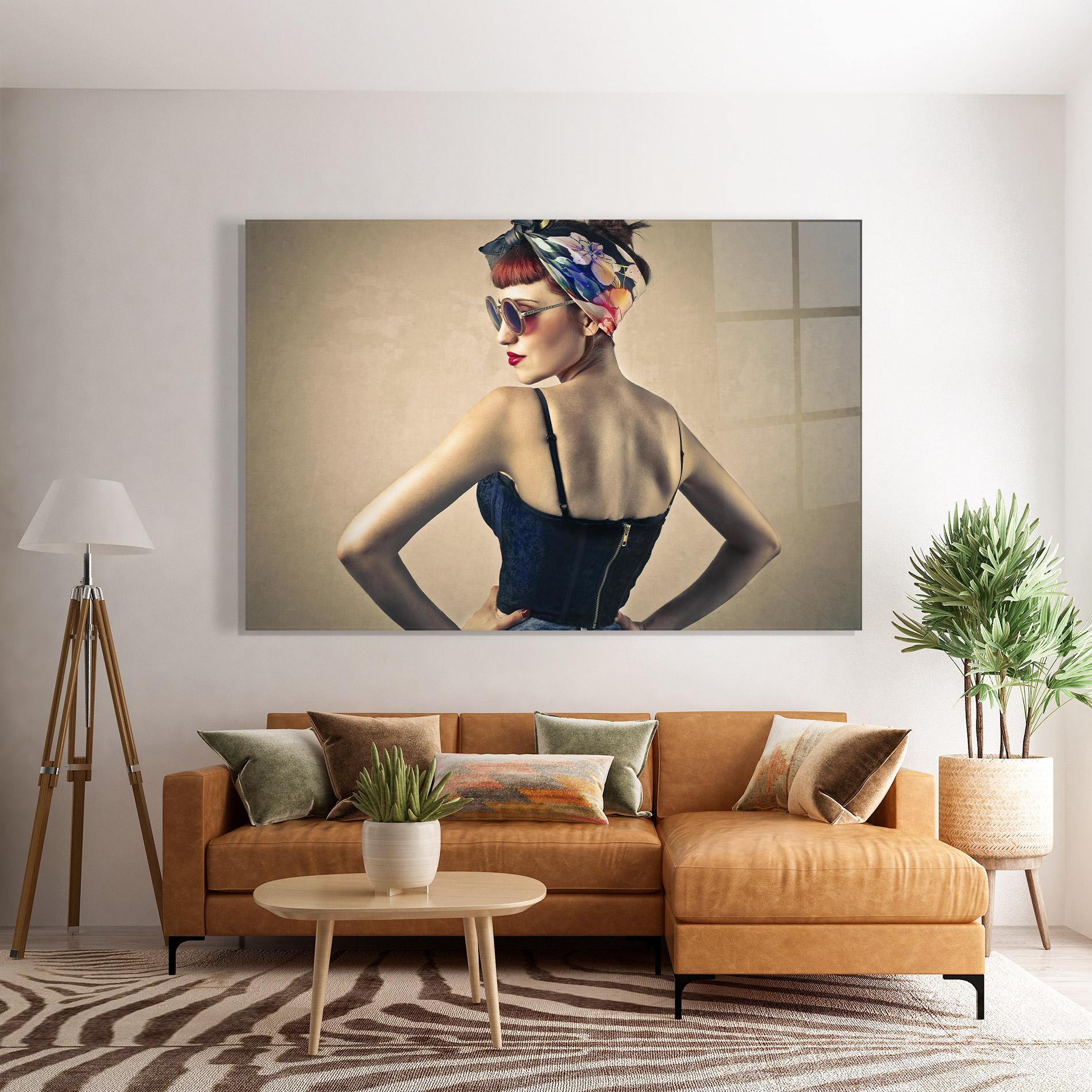 Glasbild Pin Up Girl mockup 7