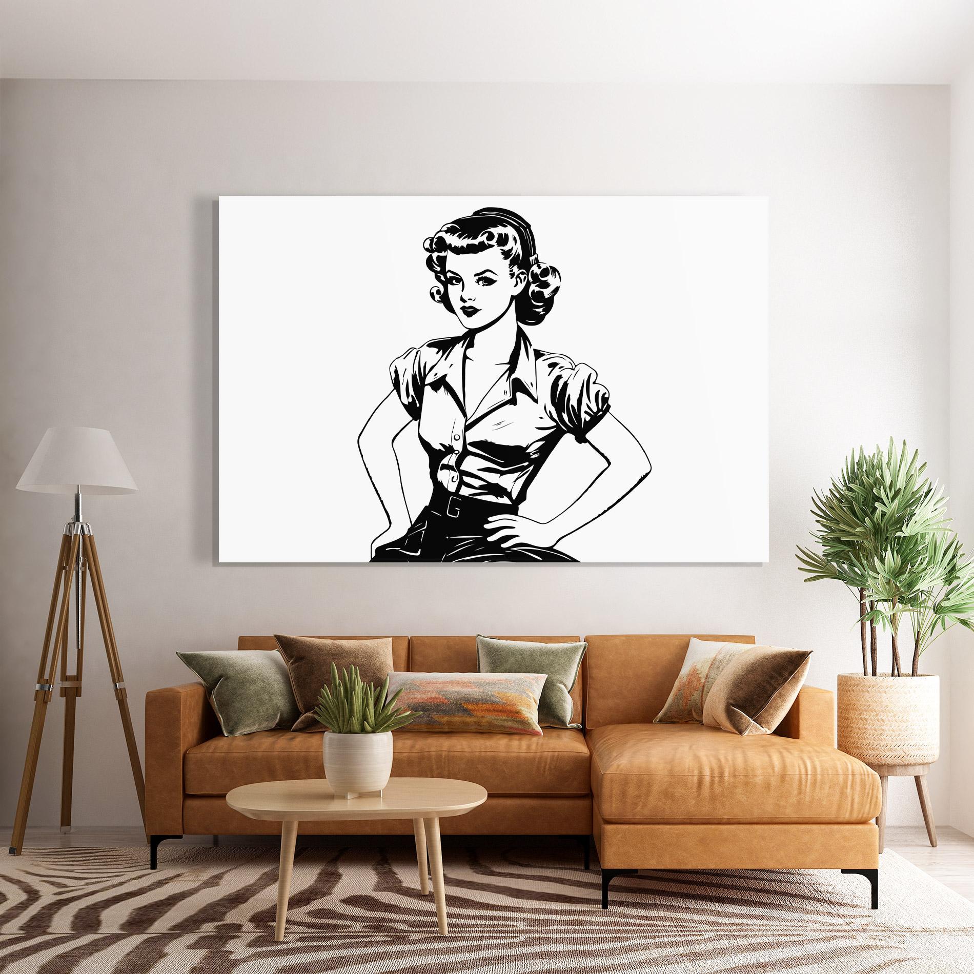 Glasbild Pretty Shilouette Girl mockup 7