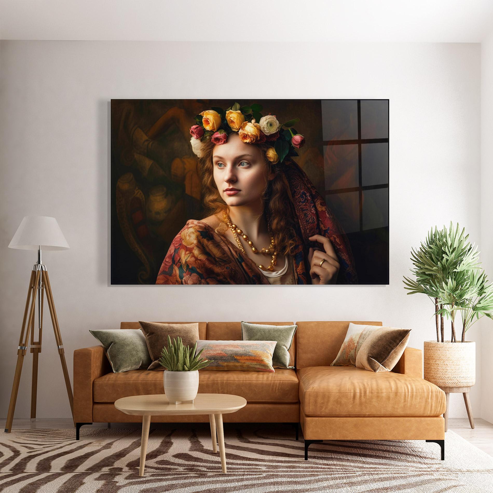 Glasbild Renaissance Woman mockup 7
