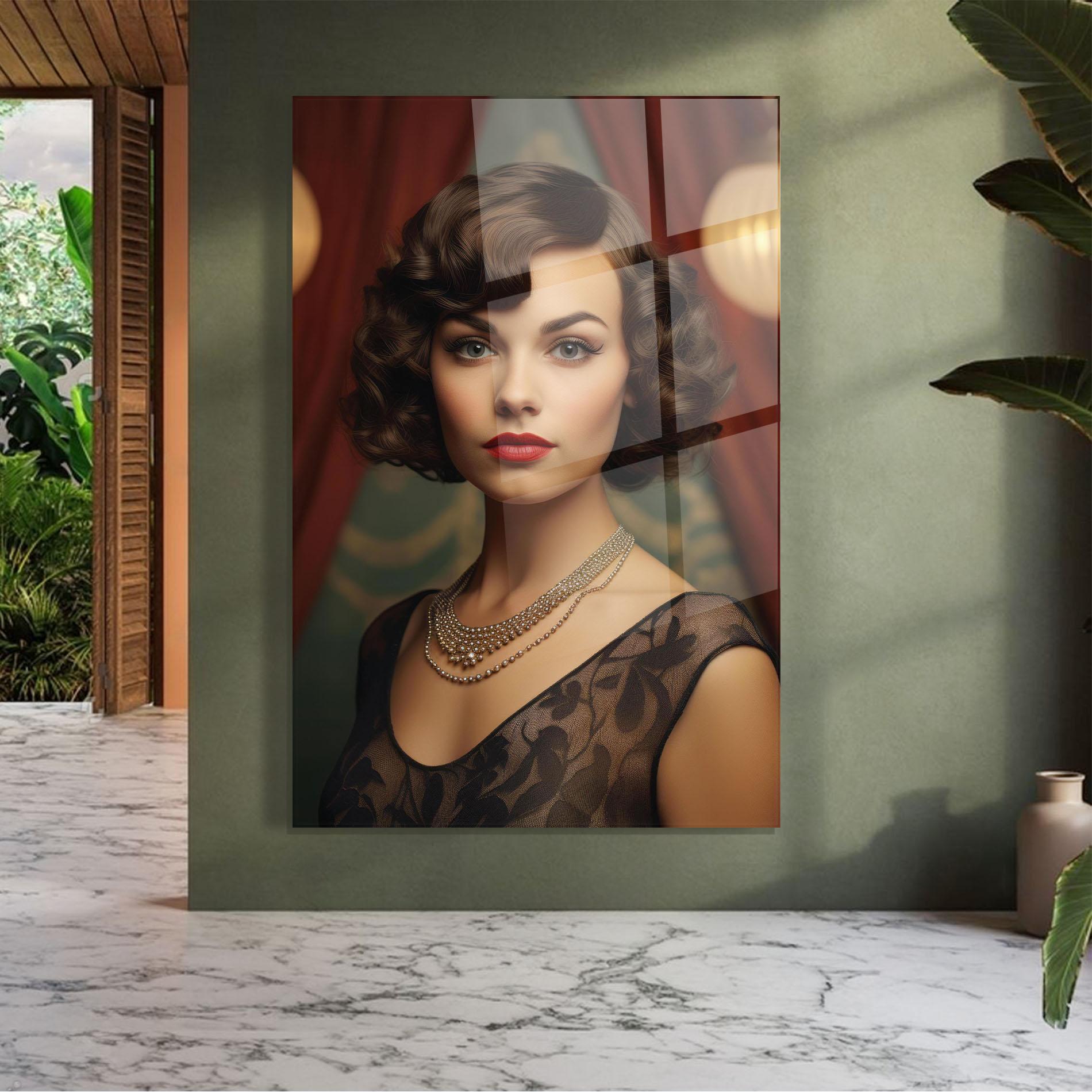 Glasbild Elegant Vintage Woman mockup 7