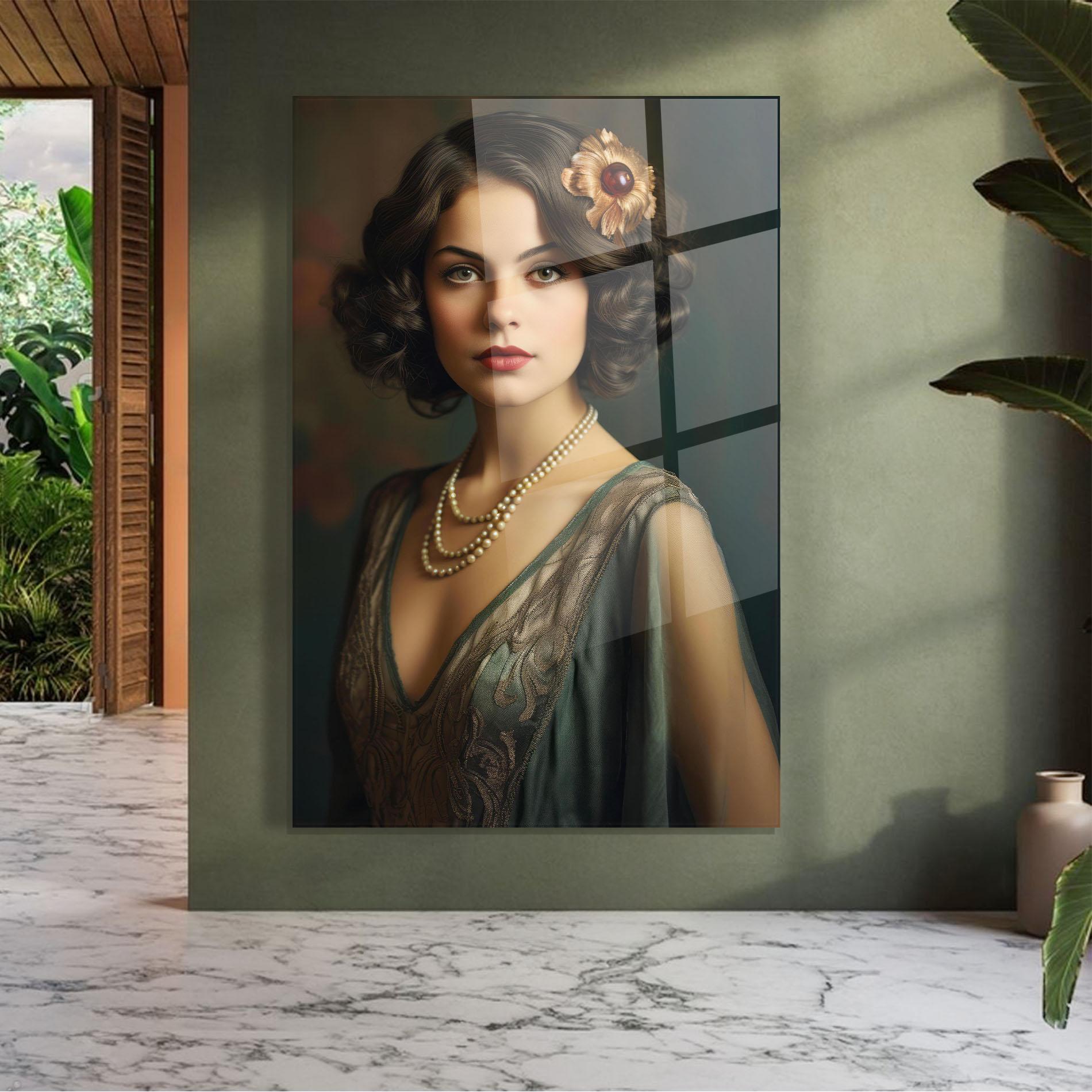 Glasbild Green Vintage Blouse mockup 7