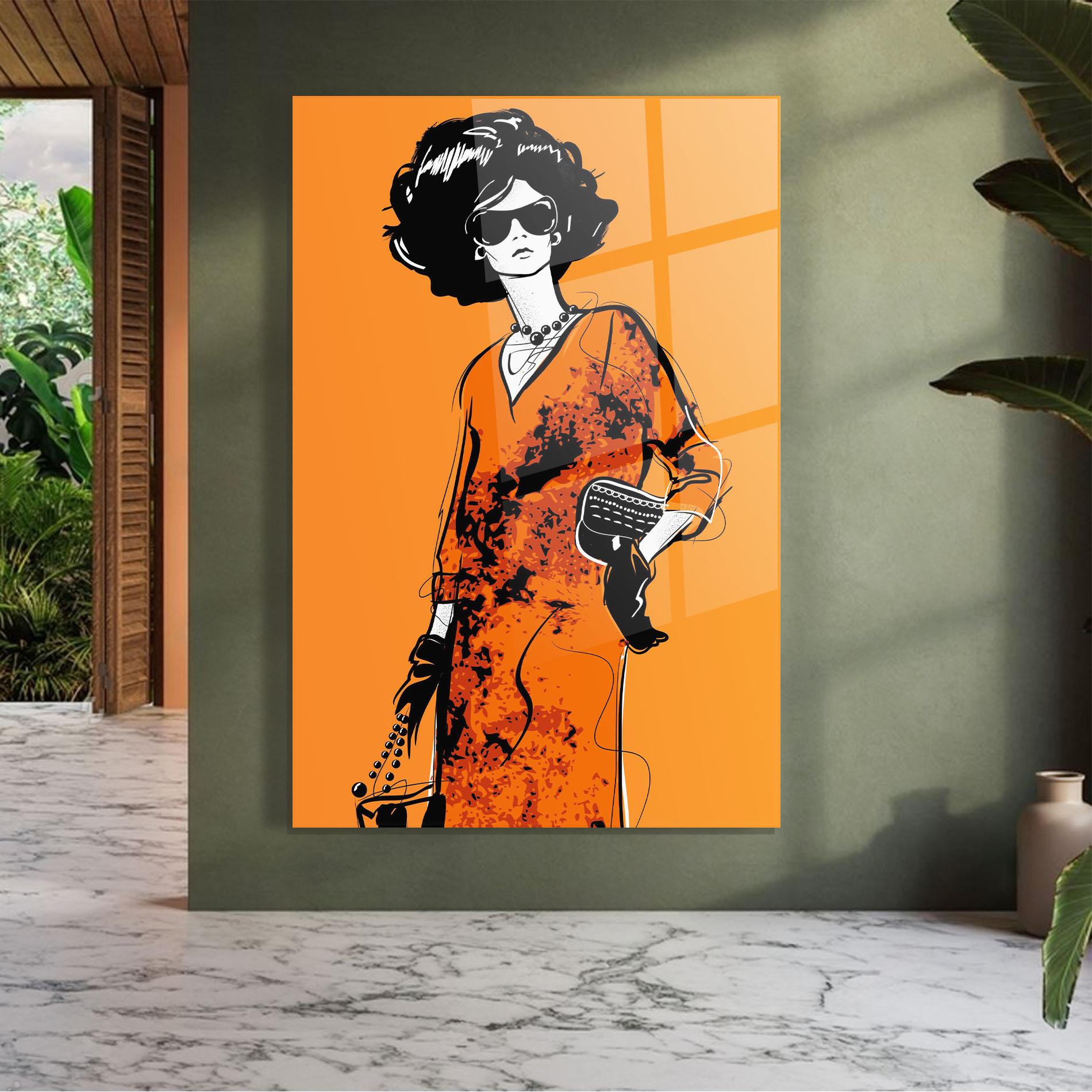 Glasbild Old Orange Dress mockup 7