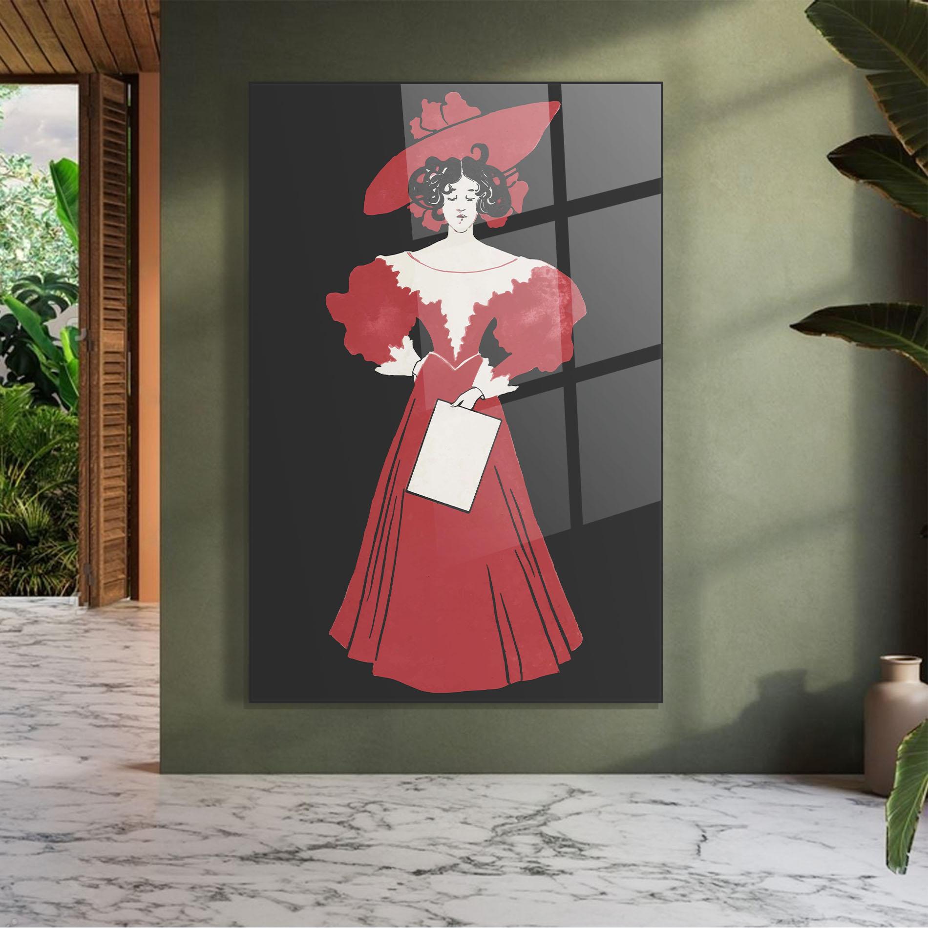 Glasbild Old Red Dress mockup 7