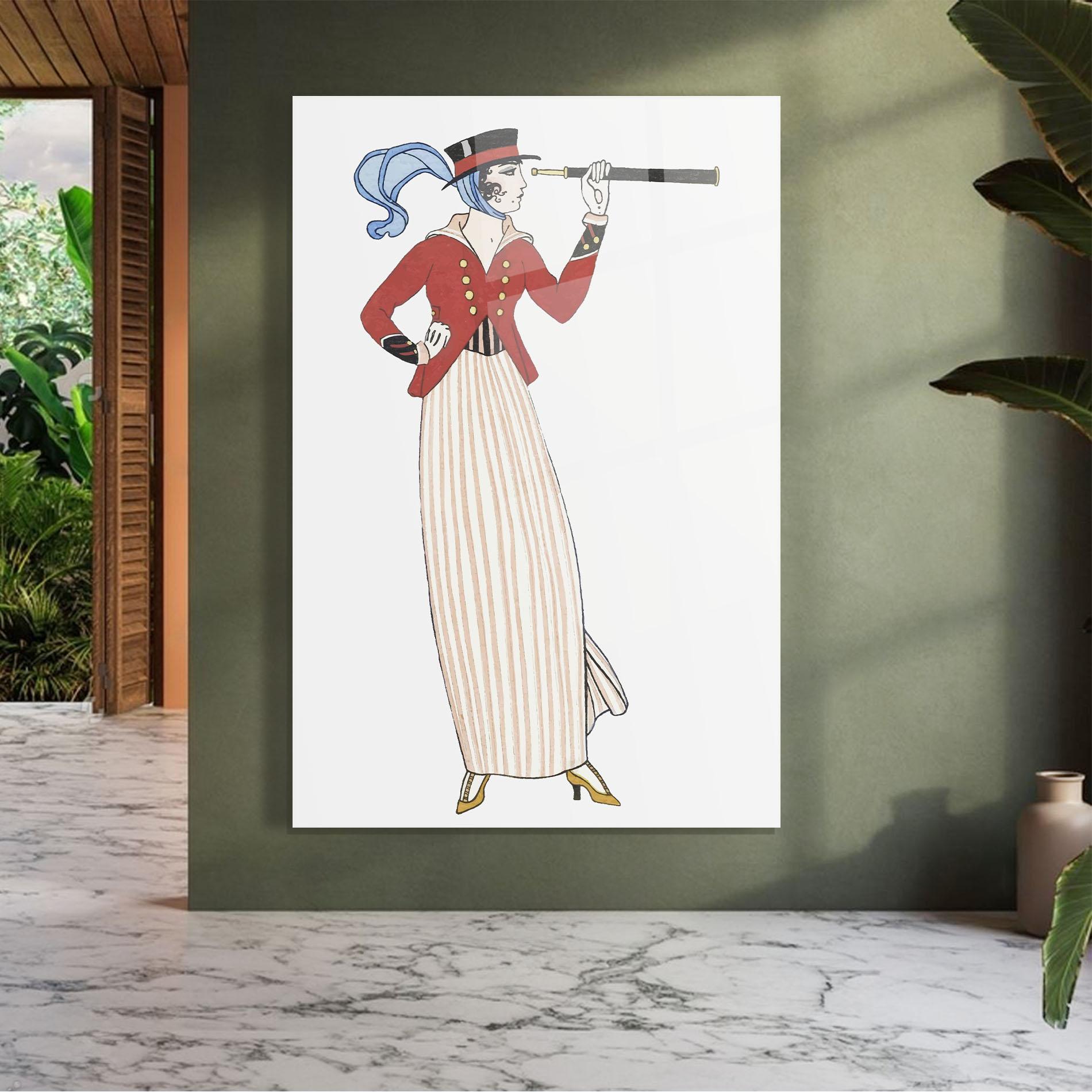 Glasbild Old Vintage Drawing mockup 7