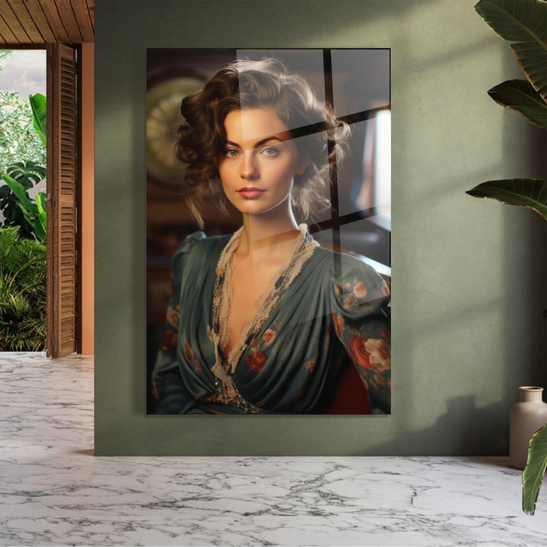 Glasbild Pink Flowers Dress mockup 7