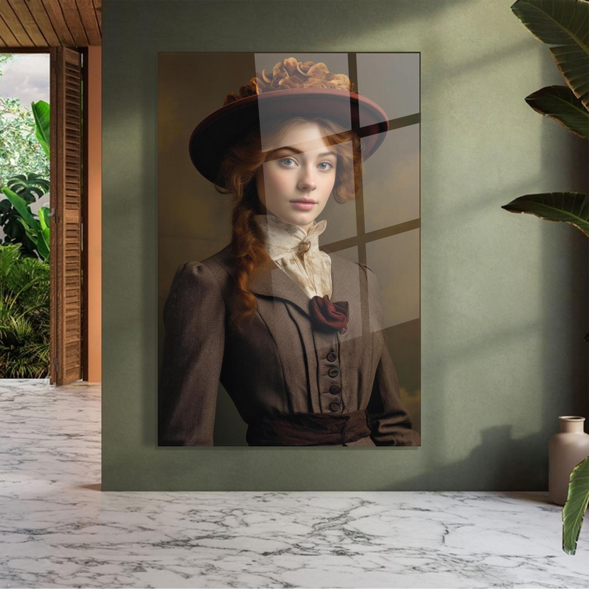 Glasbild Red Orange Hat mockup 7