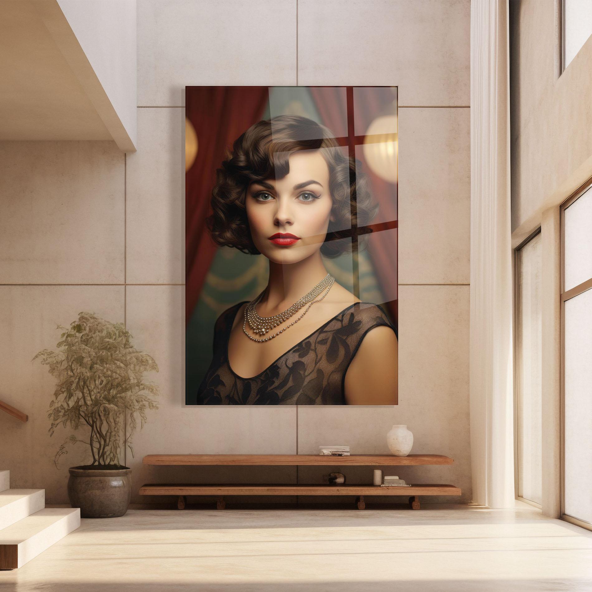 Glasbild Elegant Vintage Woman mockup 8