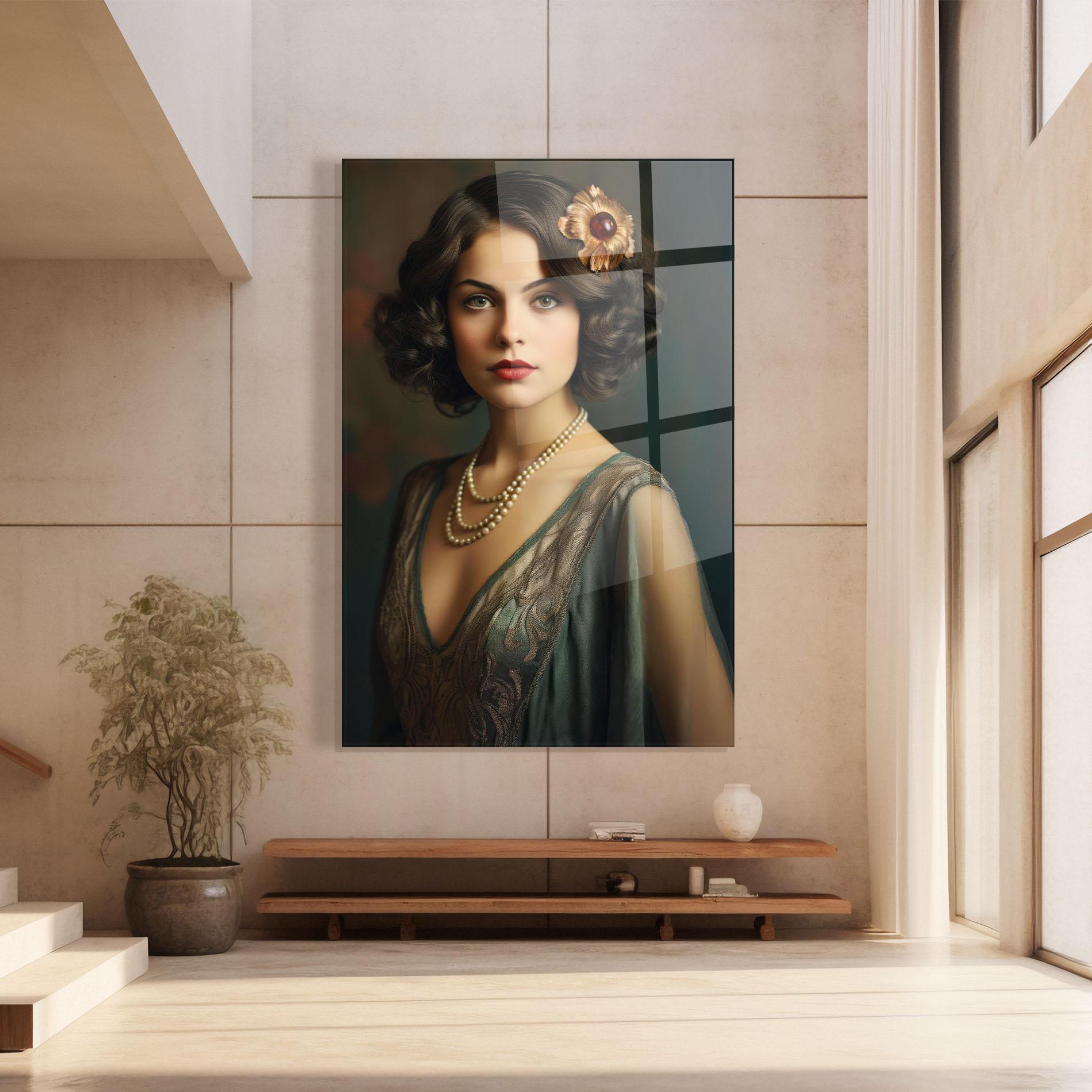 Glasbild Green Vintage Blouse mockup 8