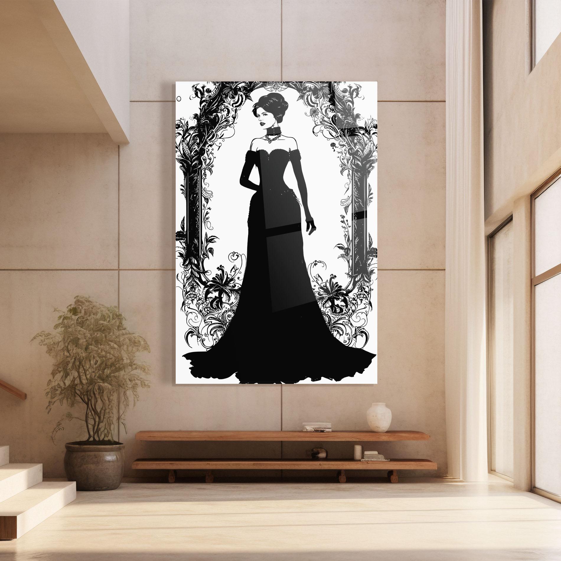 Glasbild Long Vintage Dress mockup 8