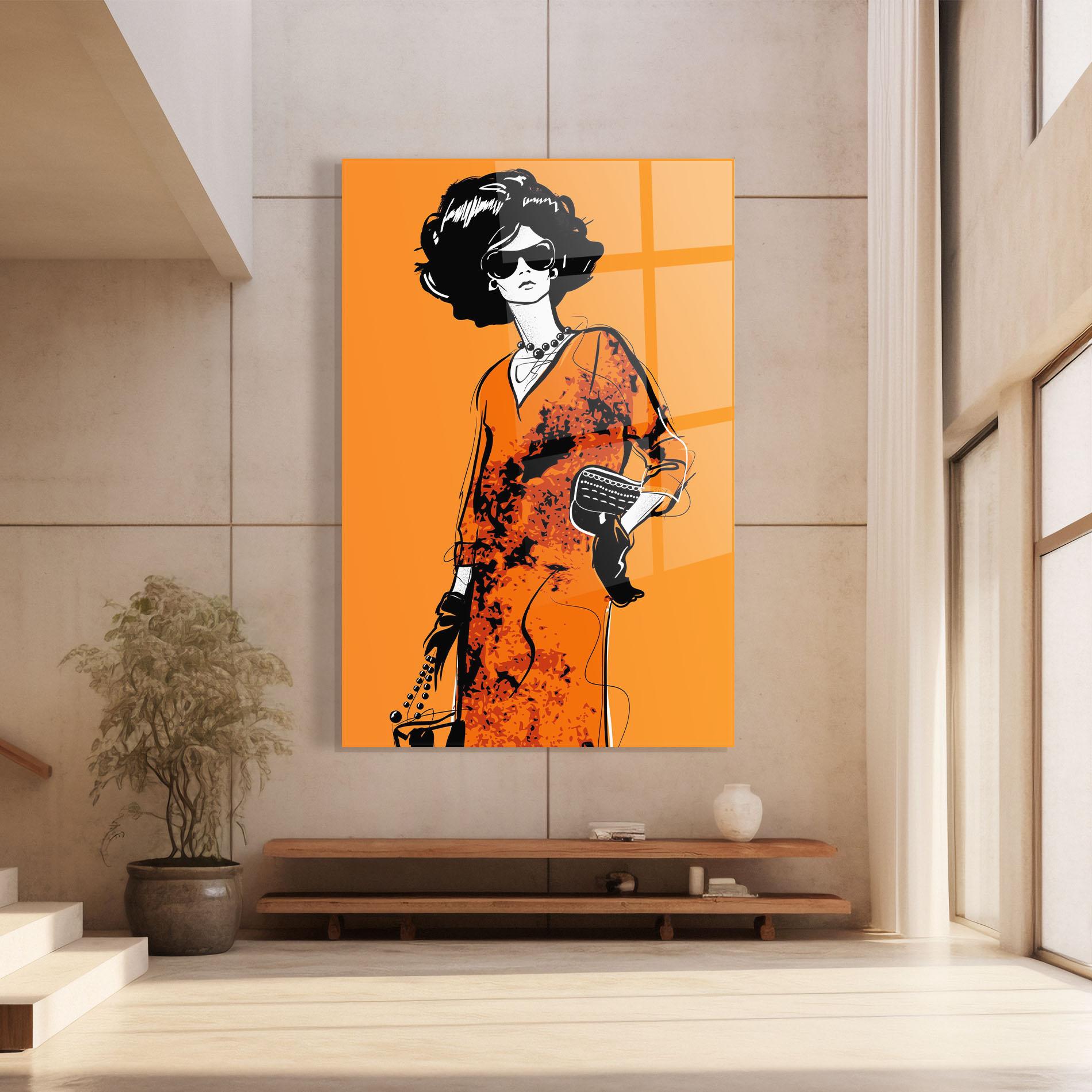 Glasbild Old Orange Dress mockup 8