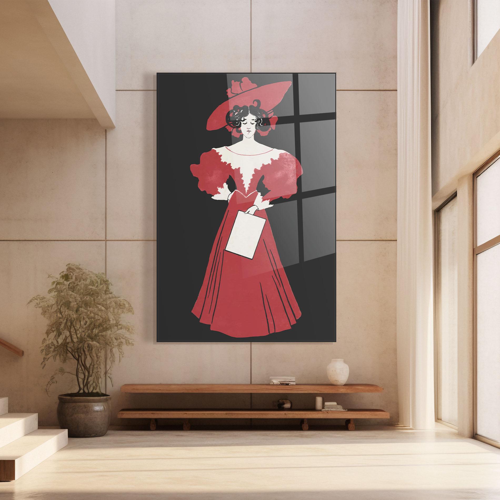 Glasbild Old Red Dress mockup 8