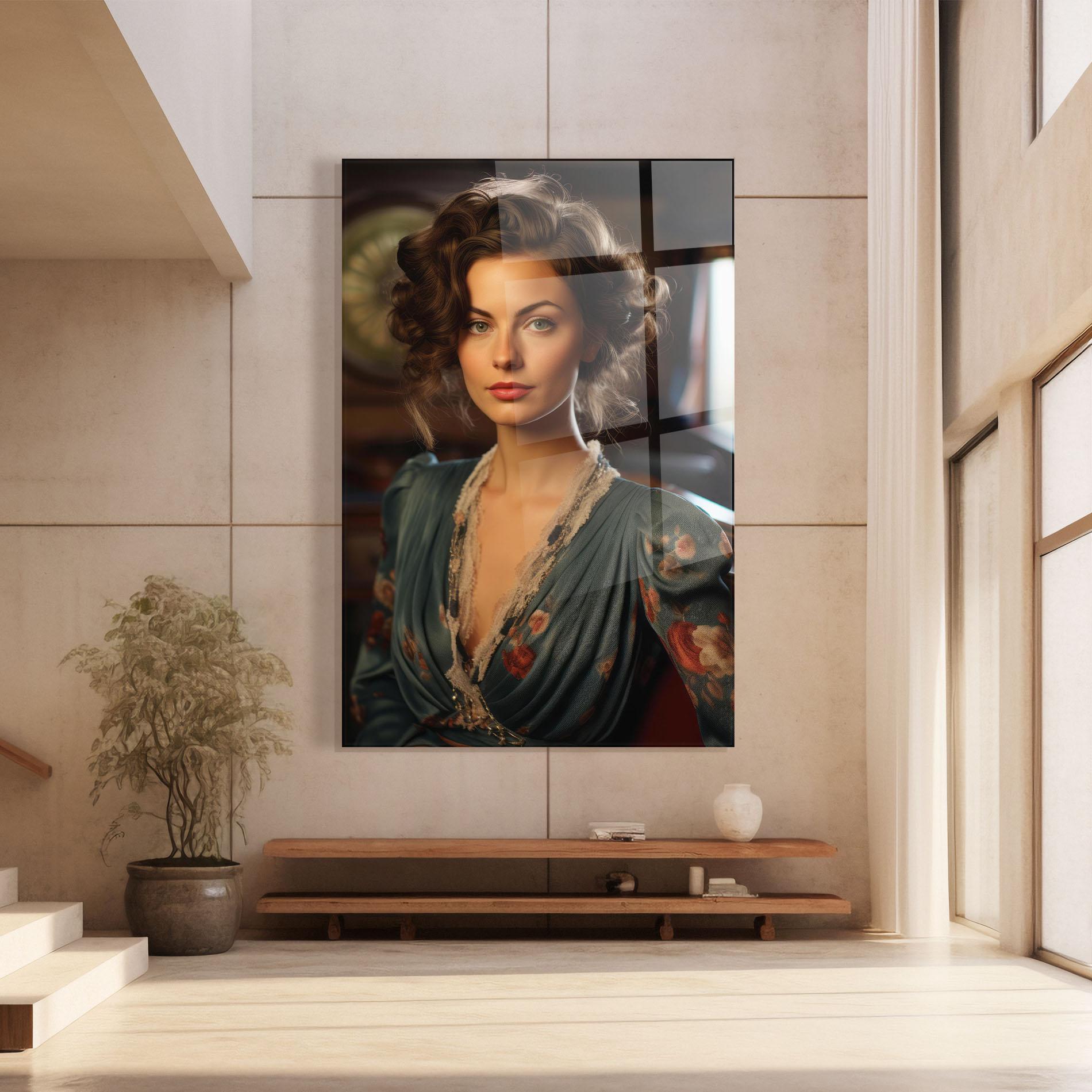 Glasbild Pink Flowers Dress mockup 8