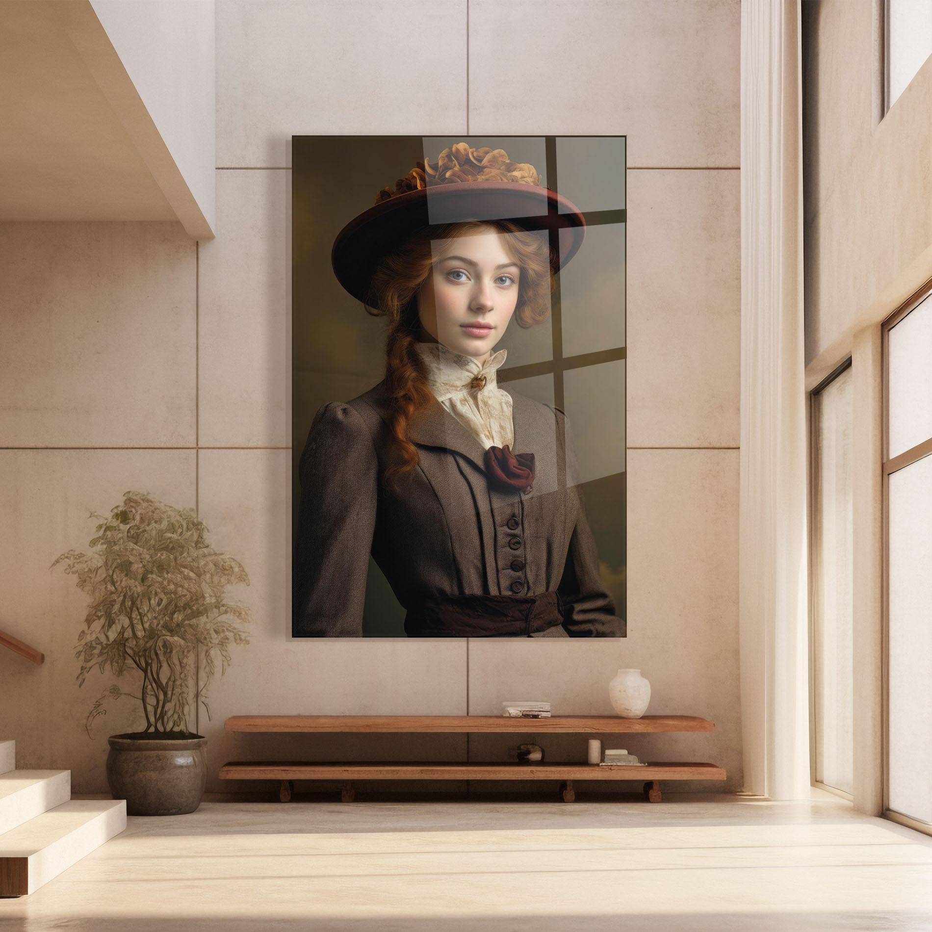 Glasbild Red Orange Hat mockup 8