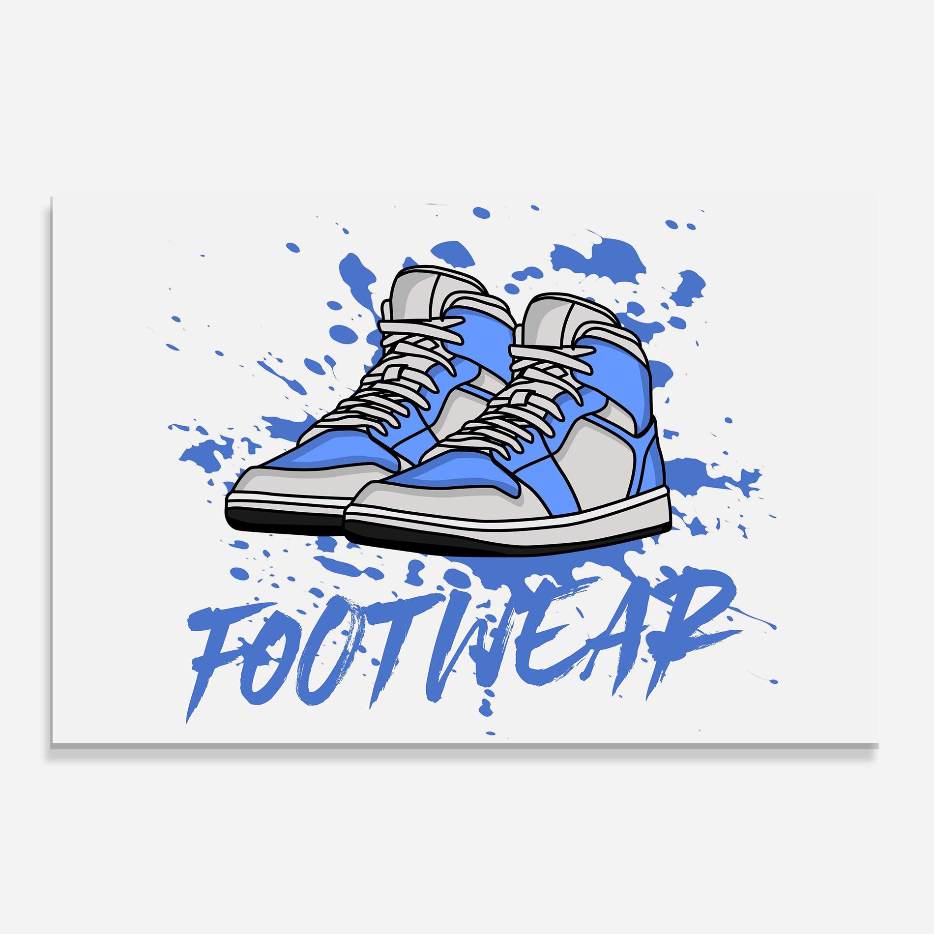 Glasbild Blue Footwear mockup 0