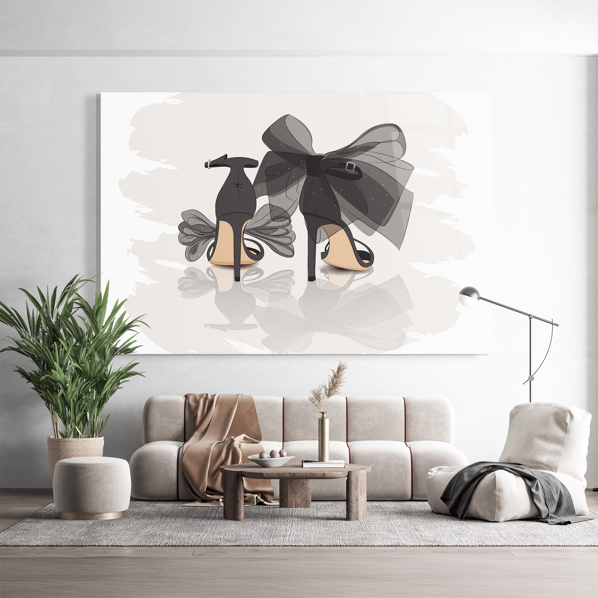 Glasbild Black Bow Heels mockup 9