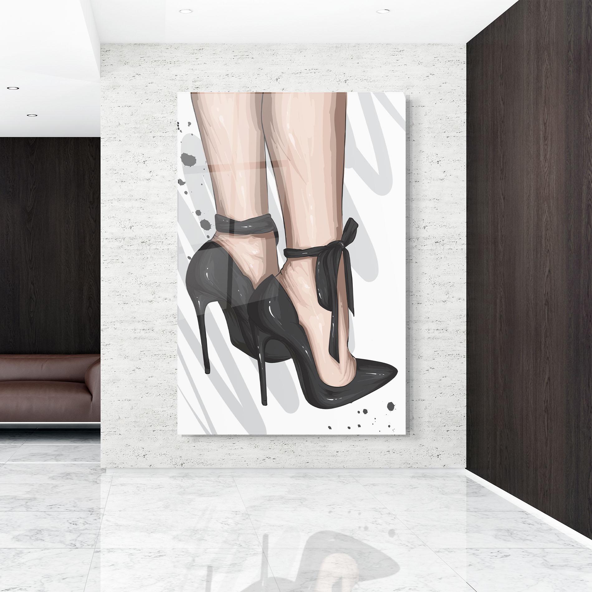 Glasbild Black Woman Shoes mockup 9