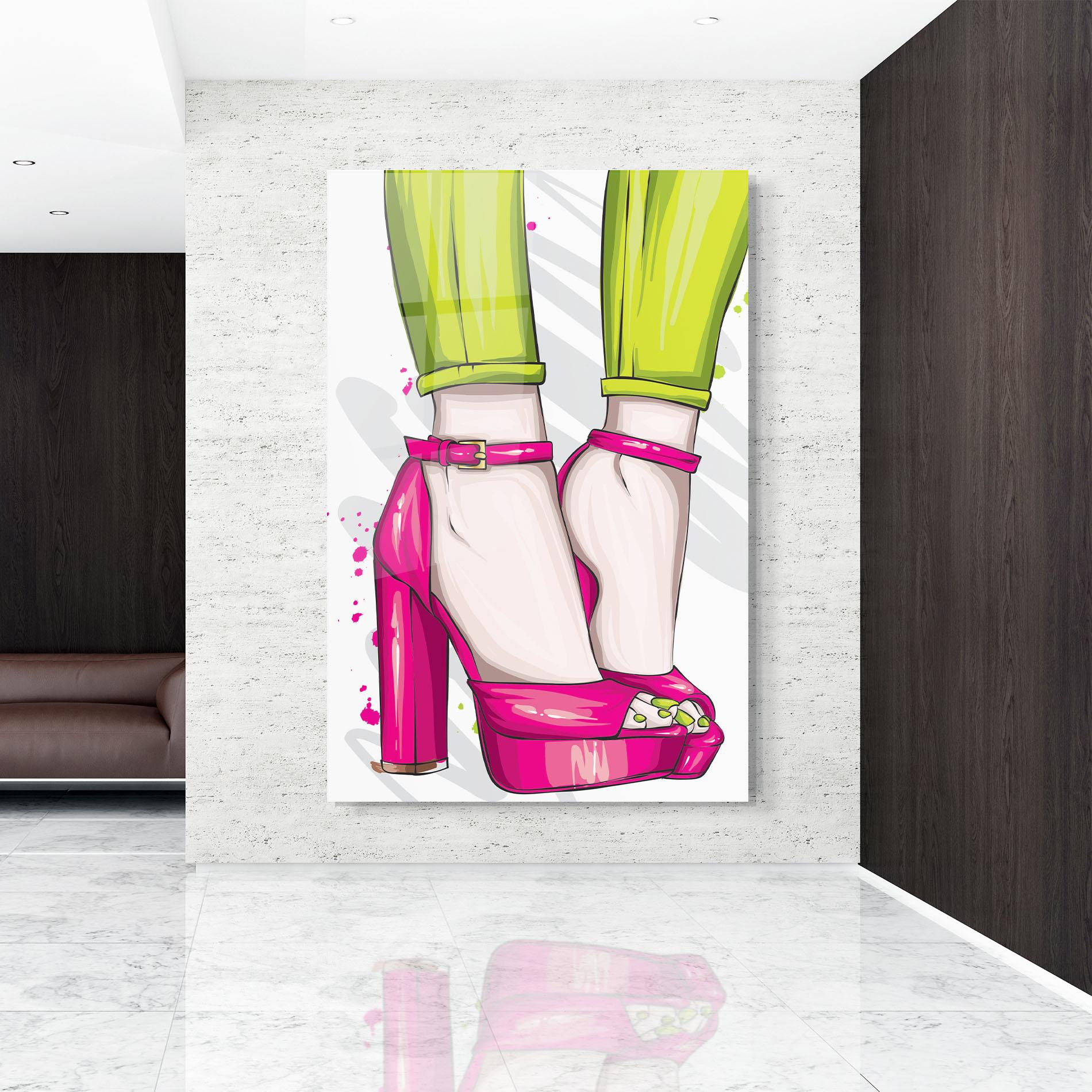 Glasbild Green Nails mockup 9