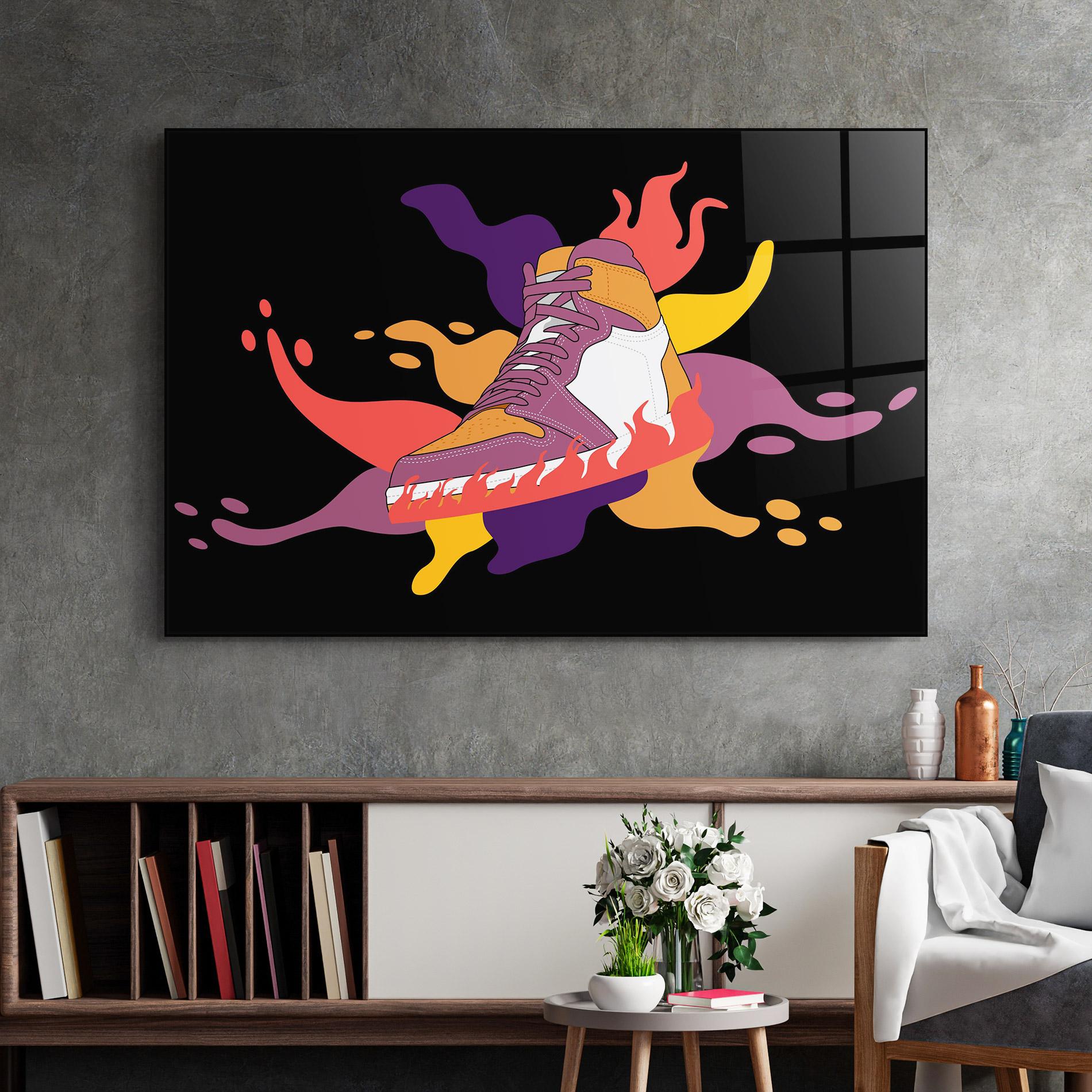 Glasbild Abstract Sneakers Art mockup 2